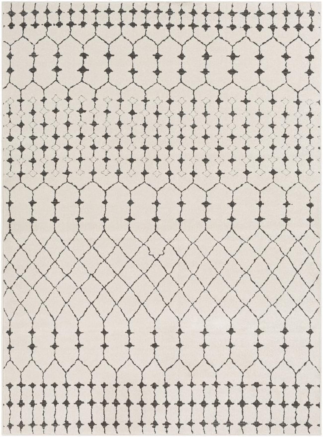 Mark&Day 8x10 Rouen Global Charcoal Area Rug - Soft Modern Carpet for Living Room, Bedroom, Kitchen - 7'10