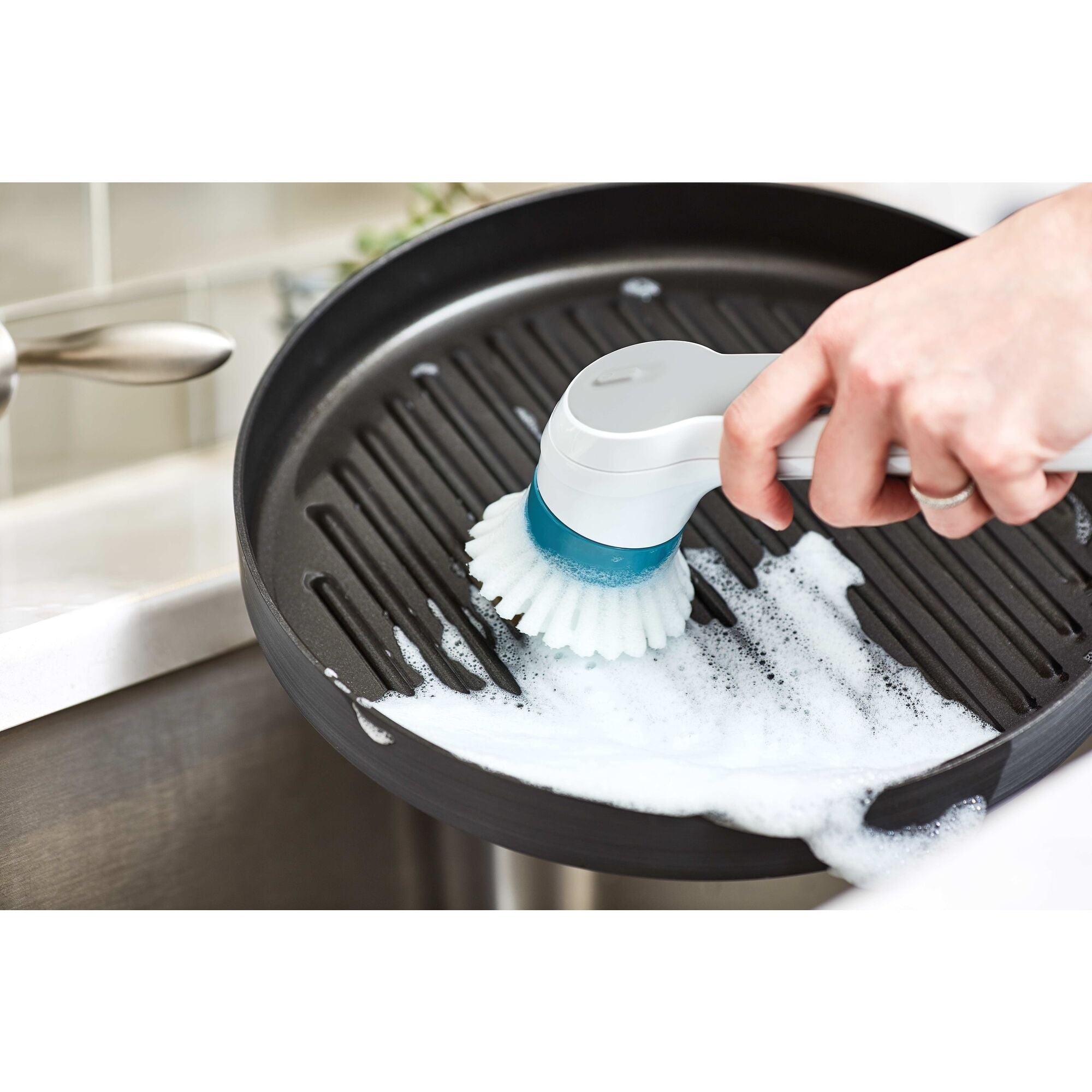 Grimebuster™ Replacement Bristle Brush Heads - Compatible with Grimebuster Cleaning Tools - Durable & Easy to Install - Perfect for Kitchen, Bathroom & Household Cleaning