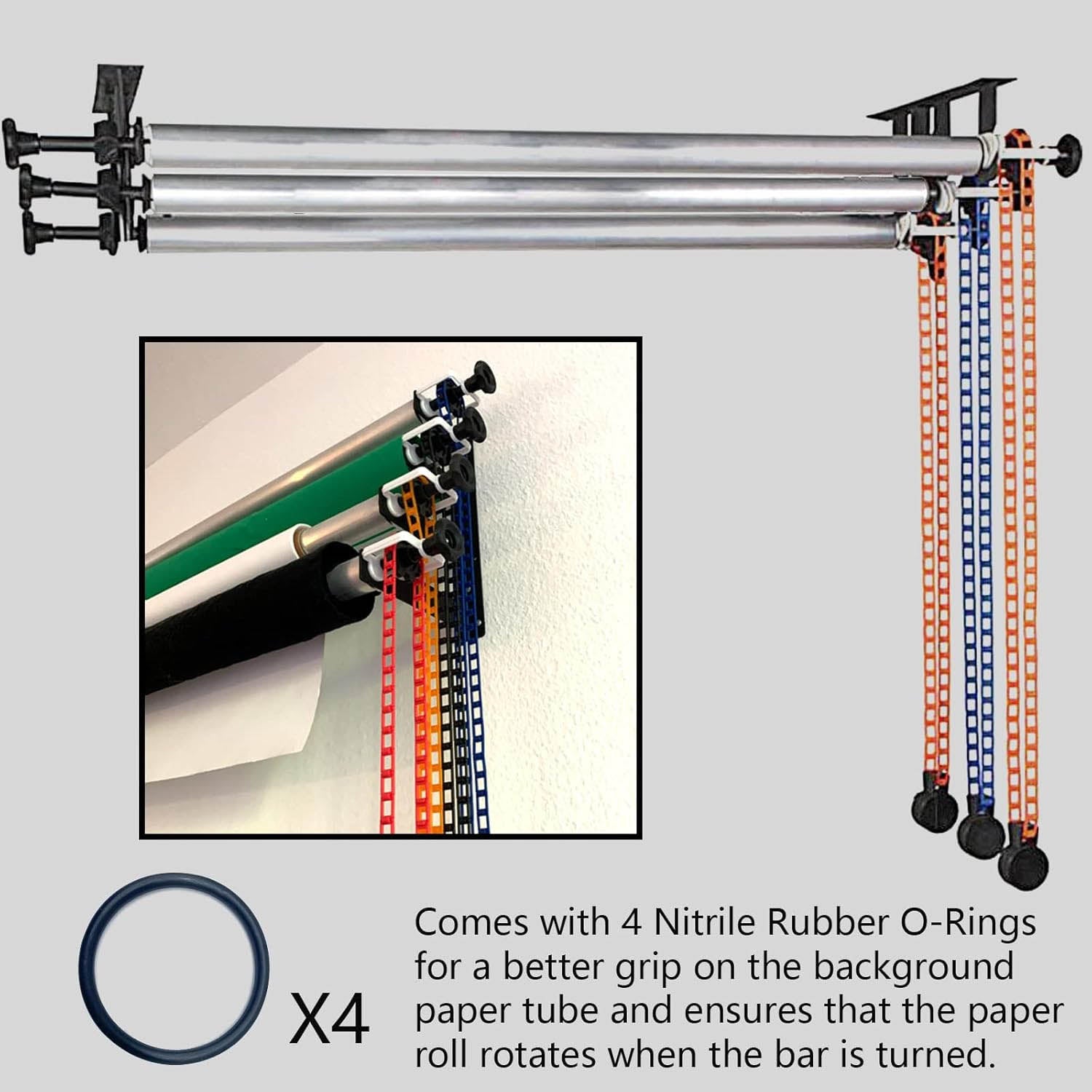 3-Pack 3m (9.8ft) Heavy Duty Metal Crossbar Tubes for Manual & Motorized Background Support Systems - Perfect for Photography Studios, Trade Shows, and Exhibition Displays