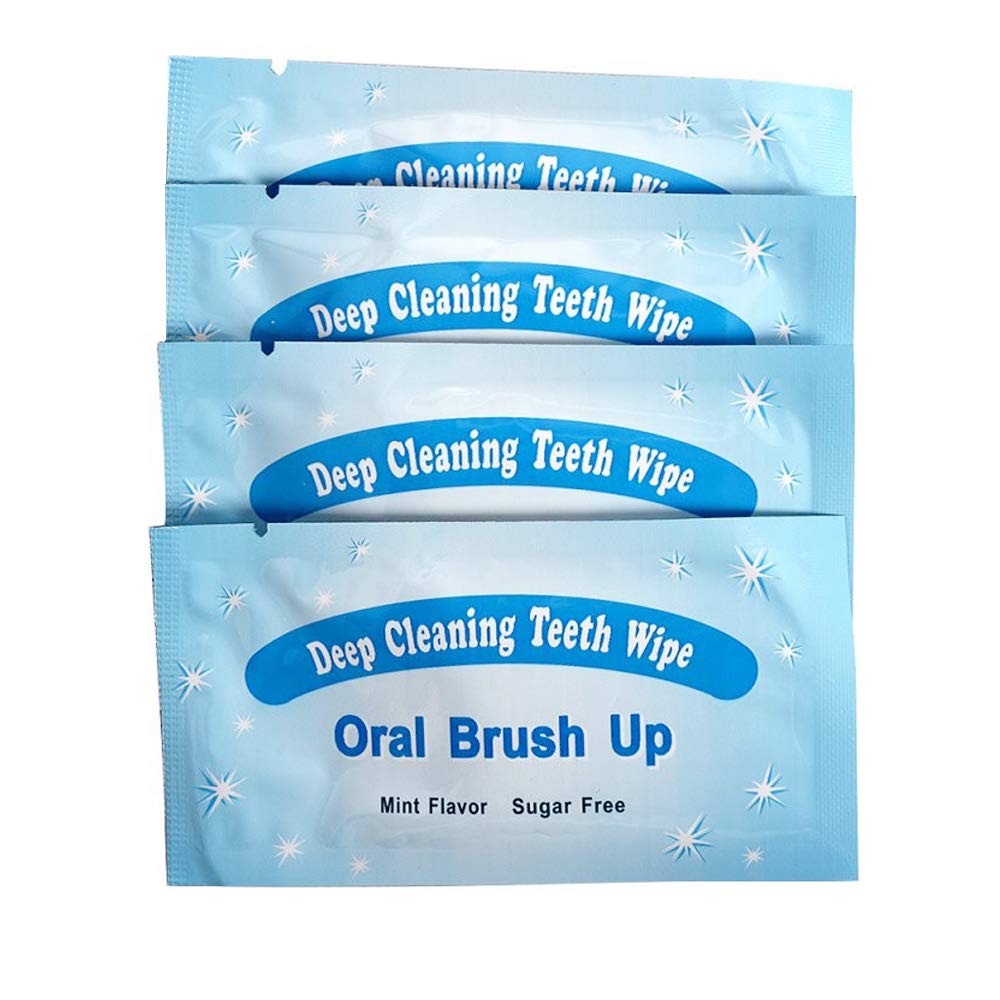 Mint-Flavored Teeth Whitening Wipes - 100 Count | Oral Cleaning & Fresh Breath Finger Wipes for On-The-Go Dental Care, Travel & After Meals