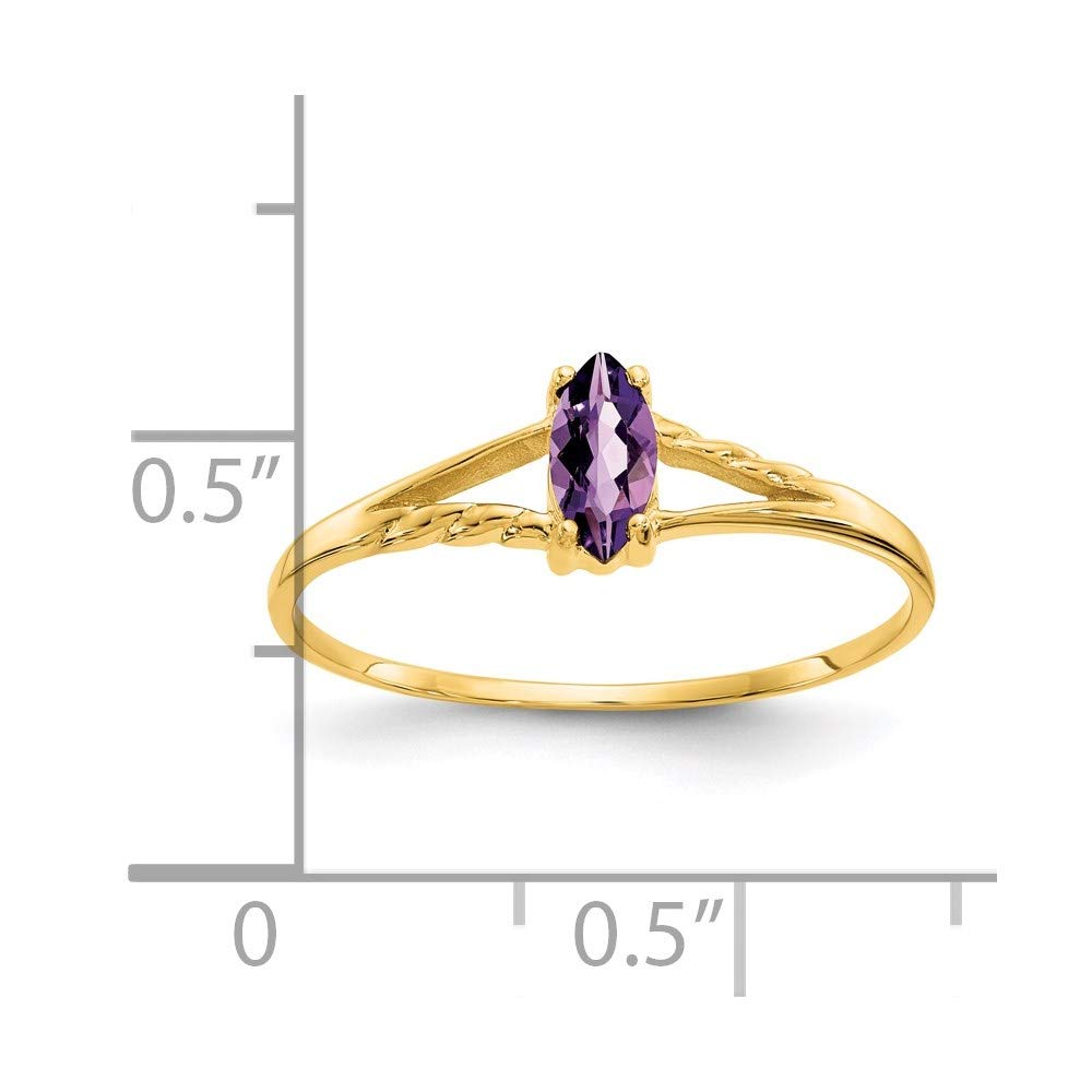 14K Yellow Gold Amethyst Birthstone Ring for Women - February Birthstone Jewelry, Size 7 - Elegant Fine Jewelry Gift for Her, Valentine's Day, Anniversary & Birthday Present