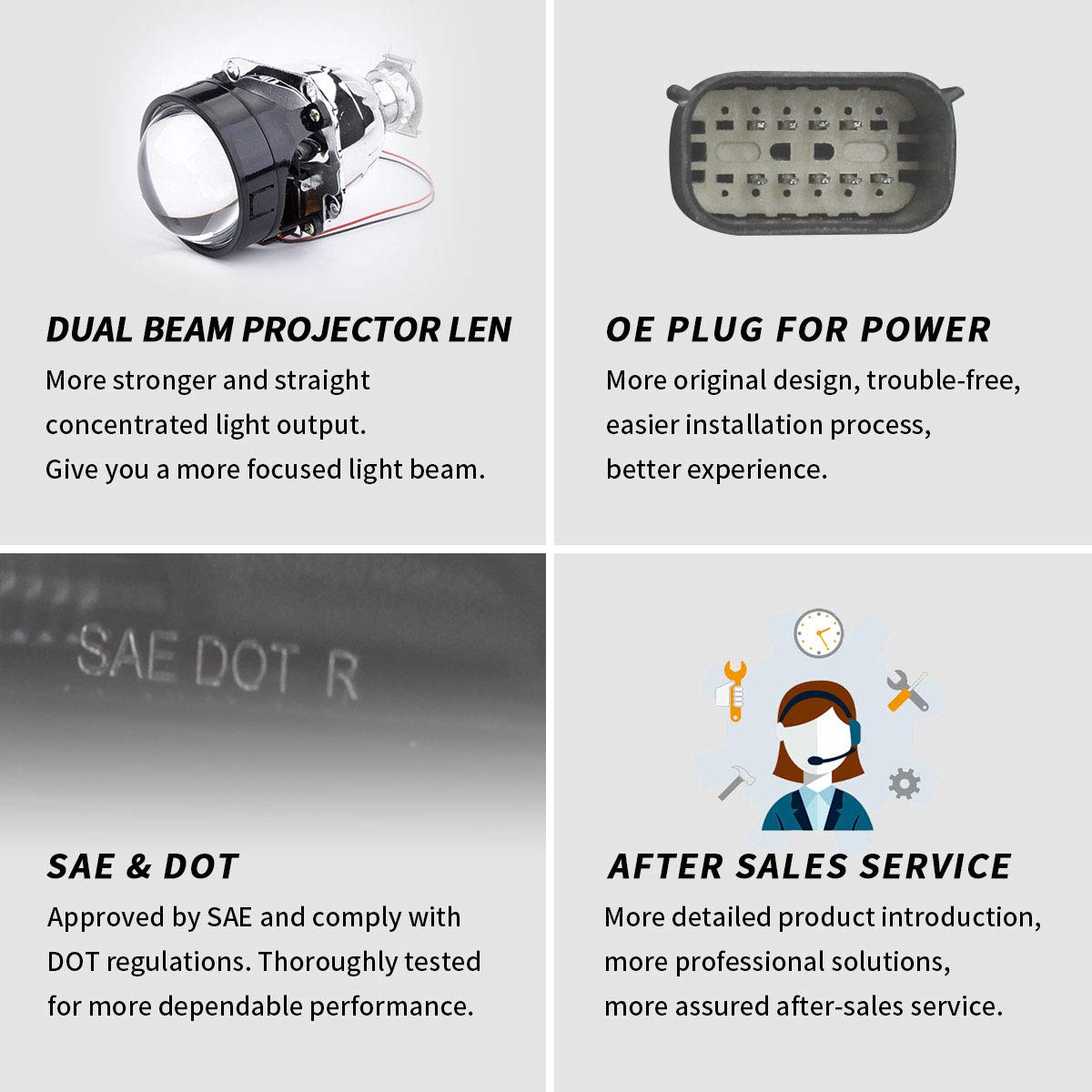 YUANZHENG LED Projector Headlights Assembly for Dodge Charger 2015-2019 - Dual Beam Lens with DRL - YAA-CHR-2033 - Upgrade Your Night Driving Safety & Style
