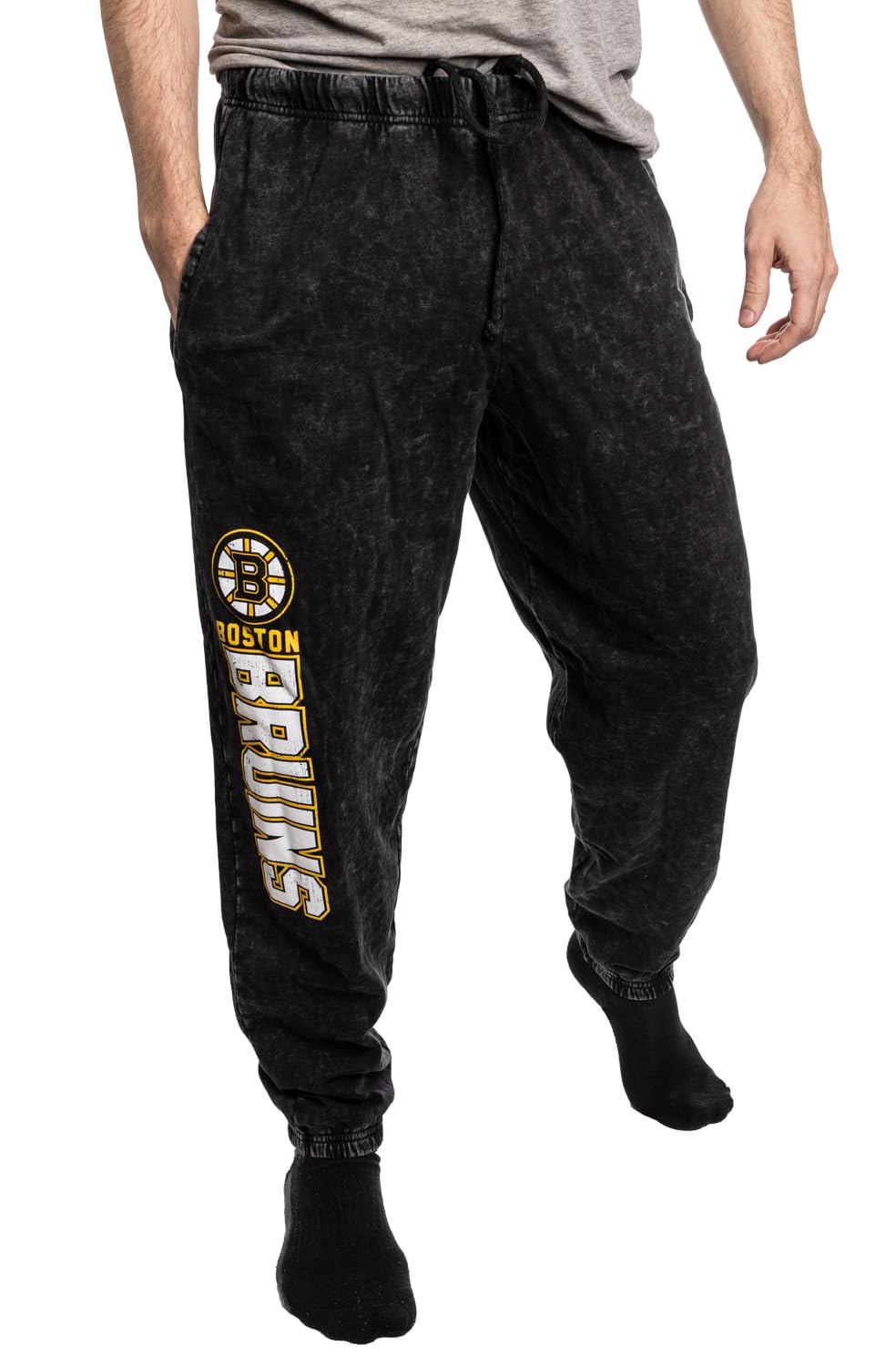 **Calhoun NHL Men's Acid Wash Cotton Fleece Sweatpants - Athletic Jogger Pants for Casual Wear, Gym & Lounge**