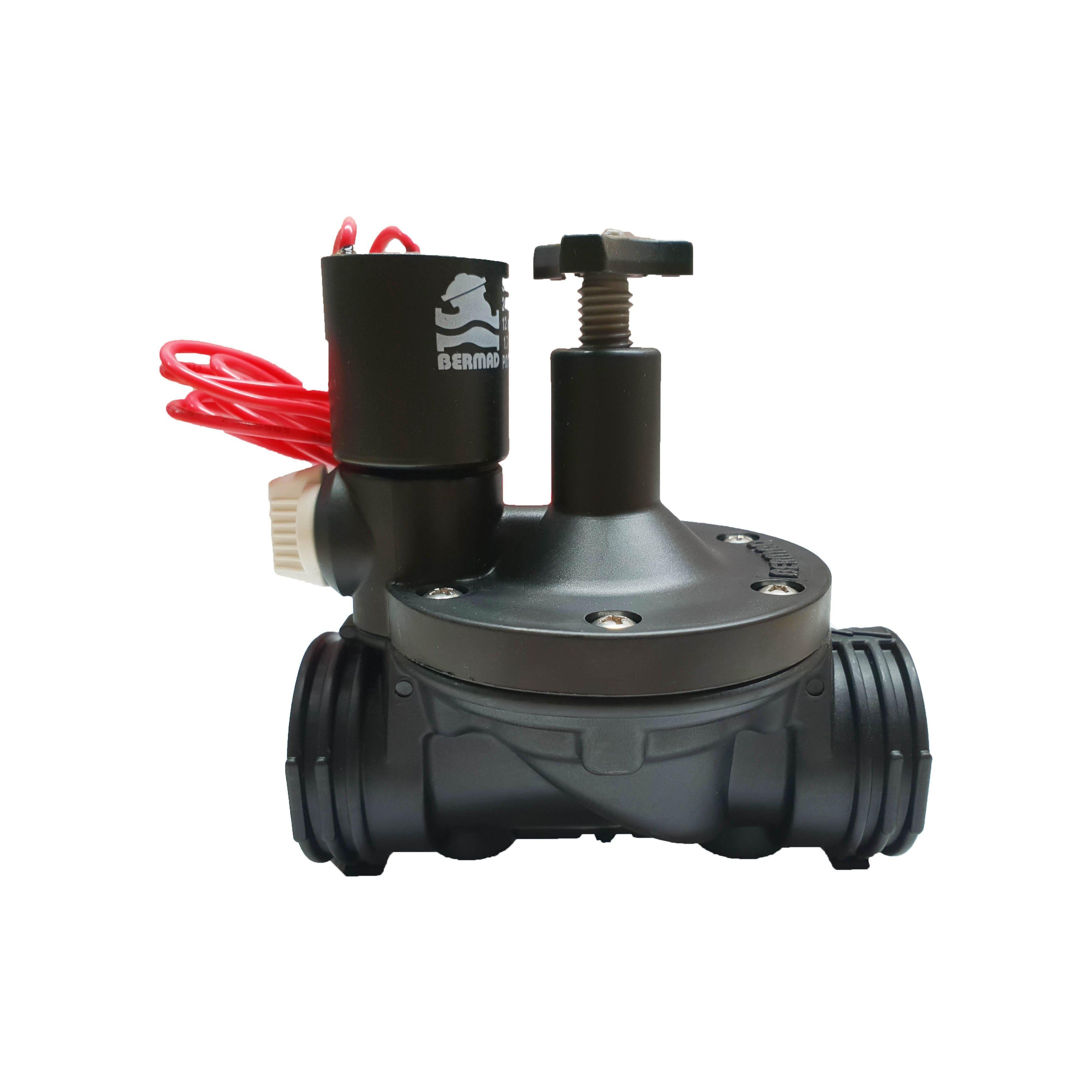 Bermad D100 25mm Solenoid Valve for Mains/Bore Water with Flow Control - High Performance Water Control Valve for Irrigation & Plumbing Systems