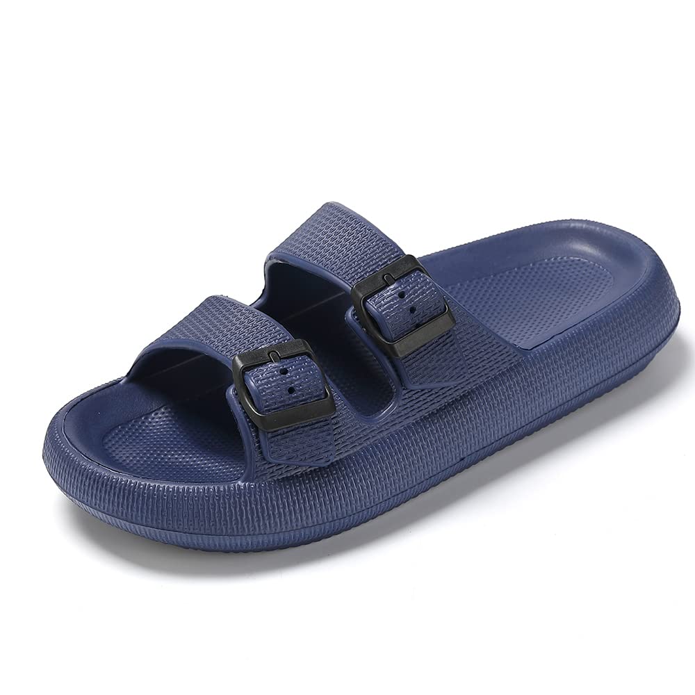 TREEMALL Cloud Slides for Women & Men - Quick Drying, Non-Slip Buckle Sandals with Double Strap & Open Toe Design | Perfect for Beach, Pool, Spa, and Indoor Comfort