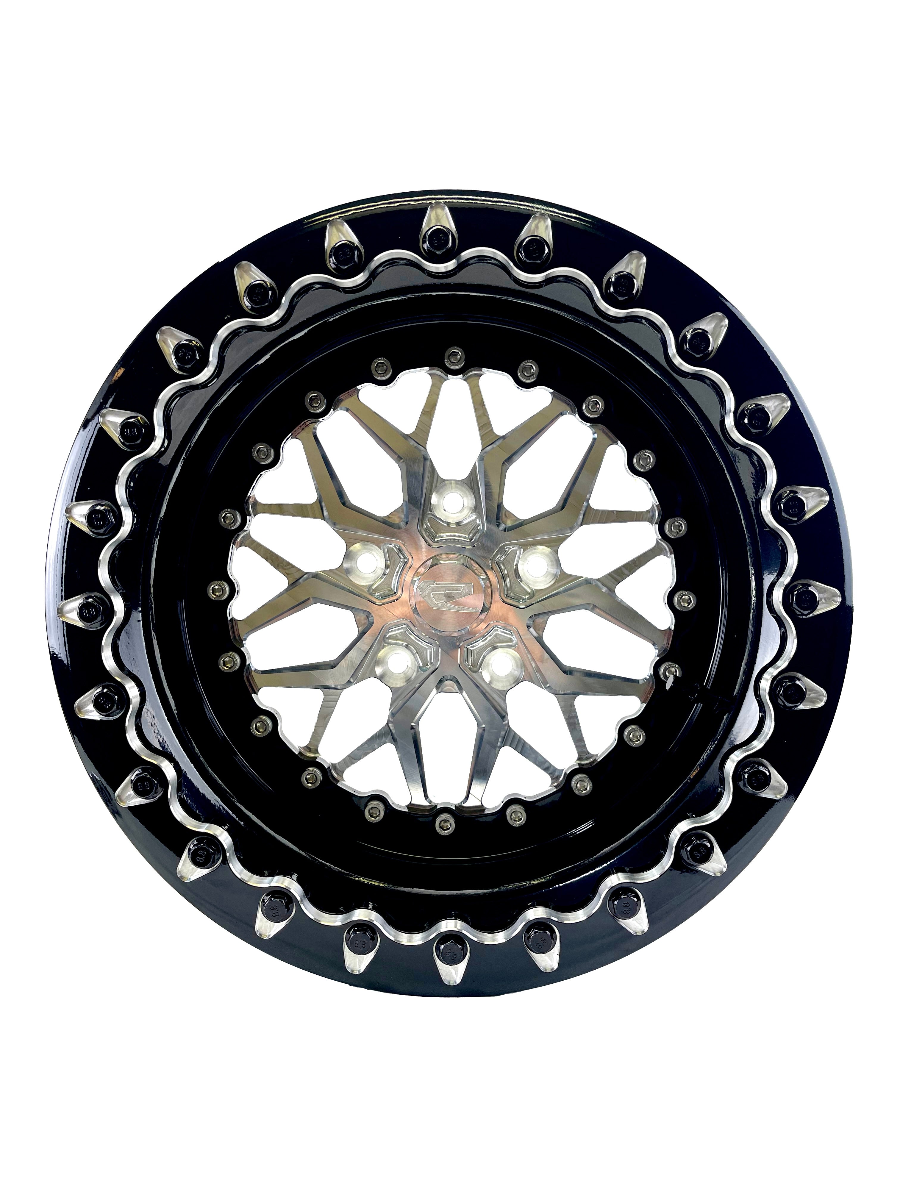 Ultra Light Impact Beadlock Silver RZR PRO R 5X4.5 Wheels - High-Performance Off-Road Wheels for UTVs & Side-by-Sides - Perfect for Trail Riding, Mudding & Rock Crawling