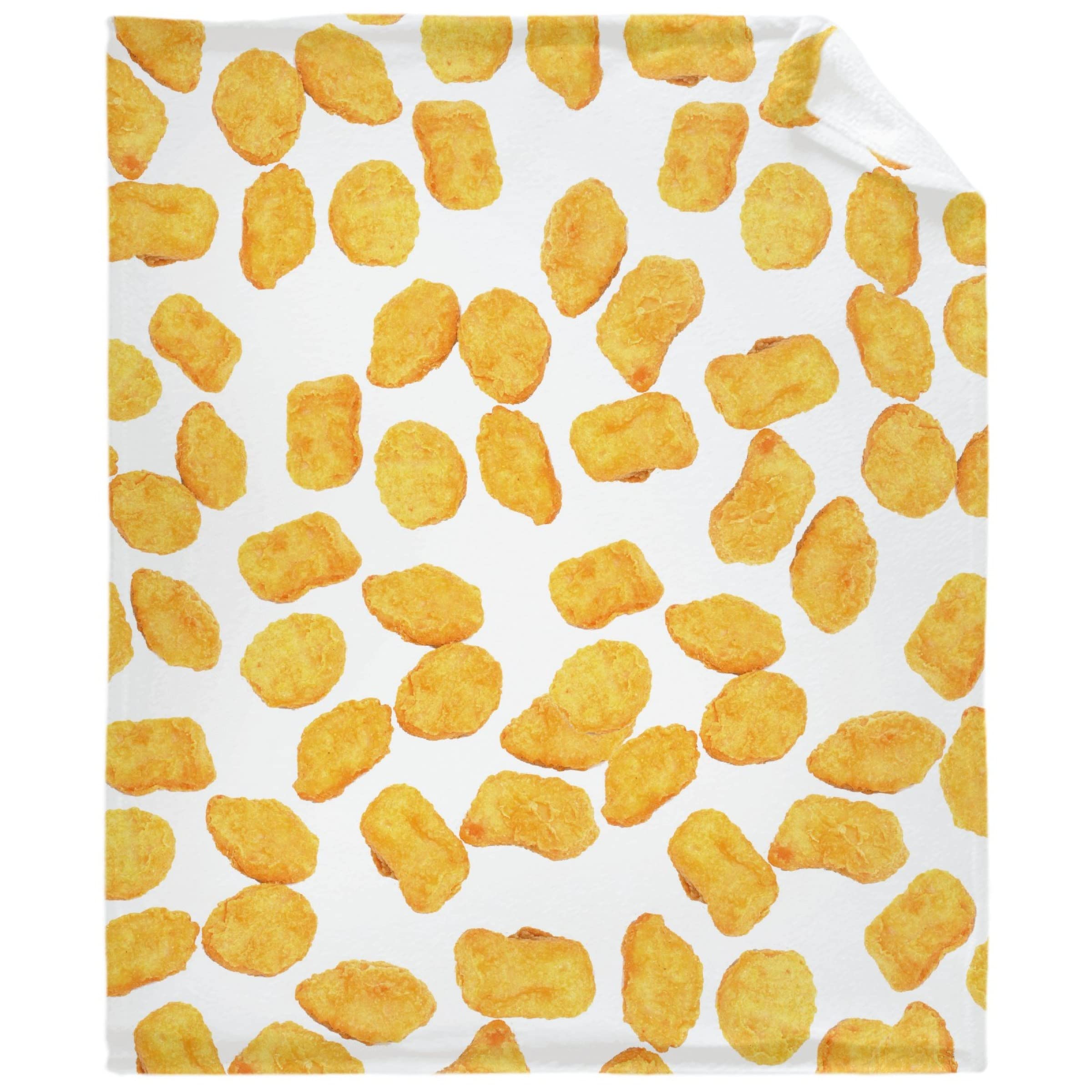 Super Soft Flannel Fleece Chicken Nuggets Throw Blanket - 90