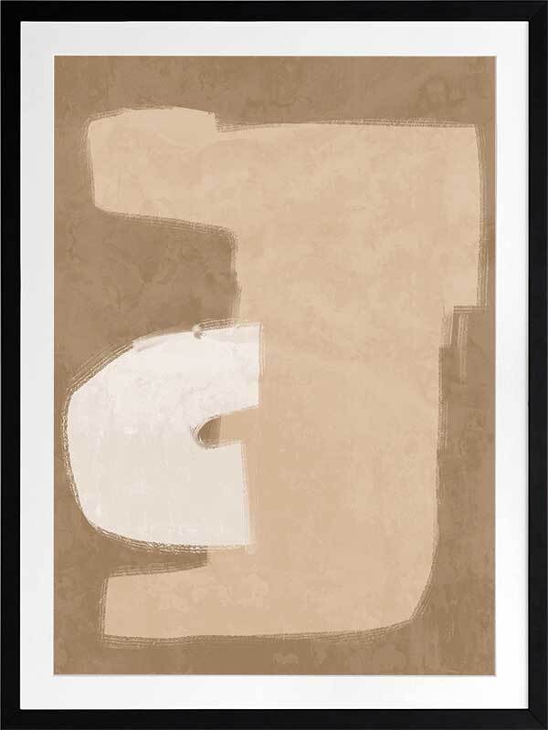 Elegant Beige Framed Wall Art Print - Modern Home Decor for Living Room, Bedroom & Office
