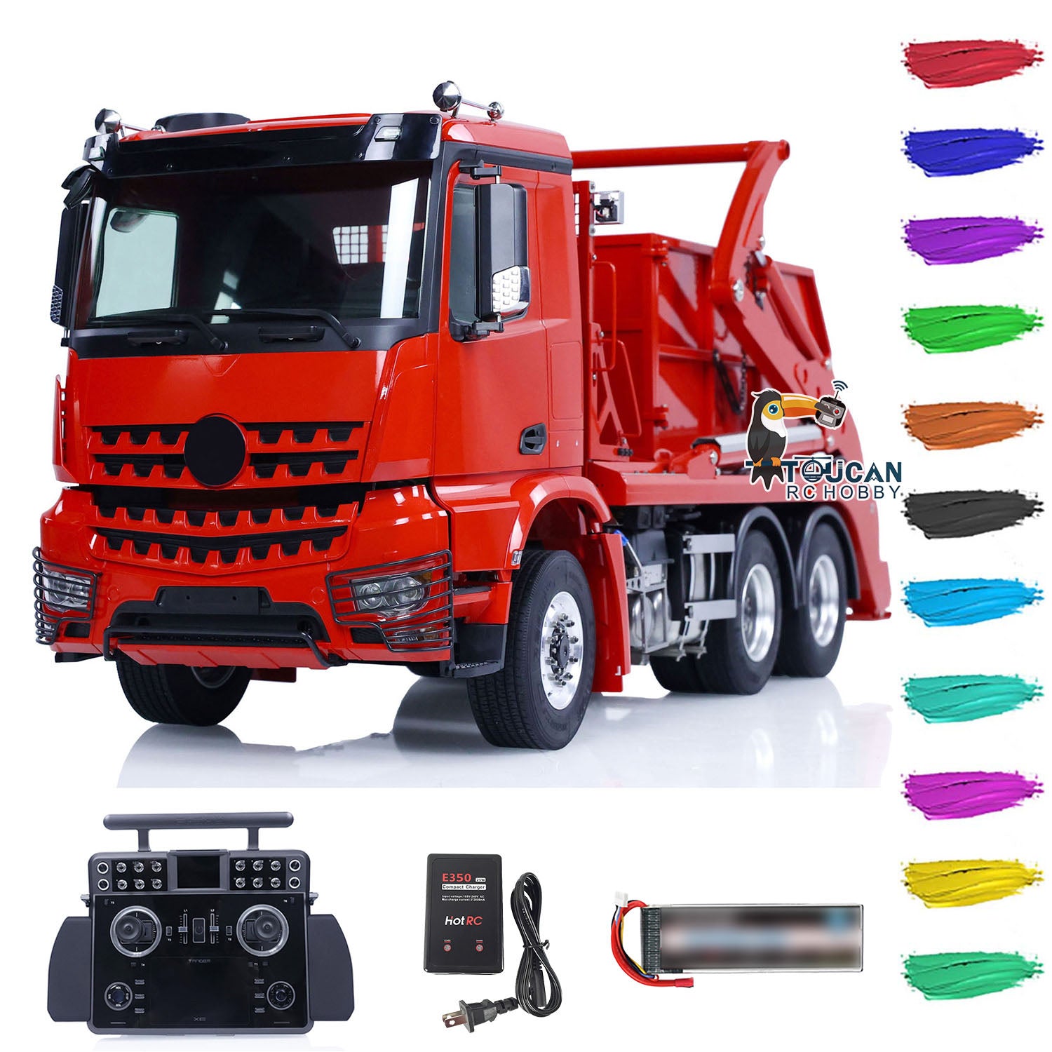 1/14 Scale VL18U K3363 RC Hydraulic Skip Loader - Metal Swing Arm Remote Controlled Dumper Truck - Simulation Construction Hobby Model (PNP/RTR) - Perfect for Indoor/Outdoor RC Construction Play & Collectors