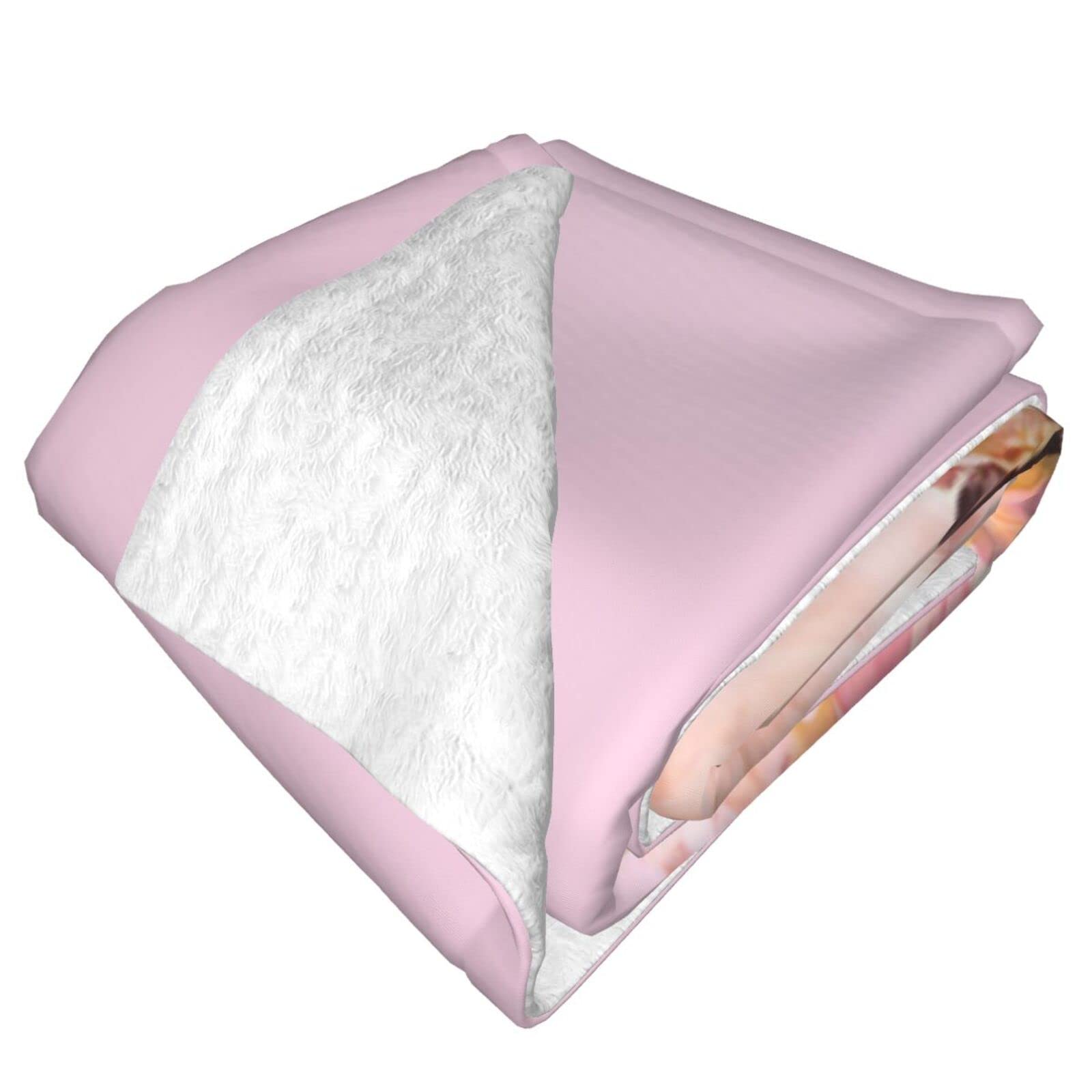Soft Pink Pig & Roses Fleece Throw Blanket - Ultra Cozy Microfiber Blanket for Kids, Bed, Couch & Living Room - Perfect for Snuggling, Gifts & Nursery Decor