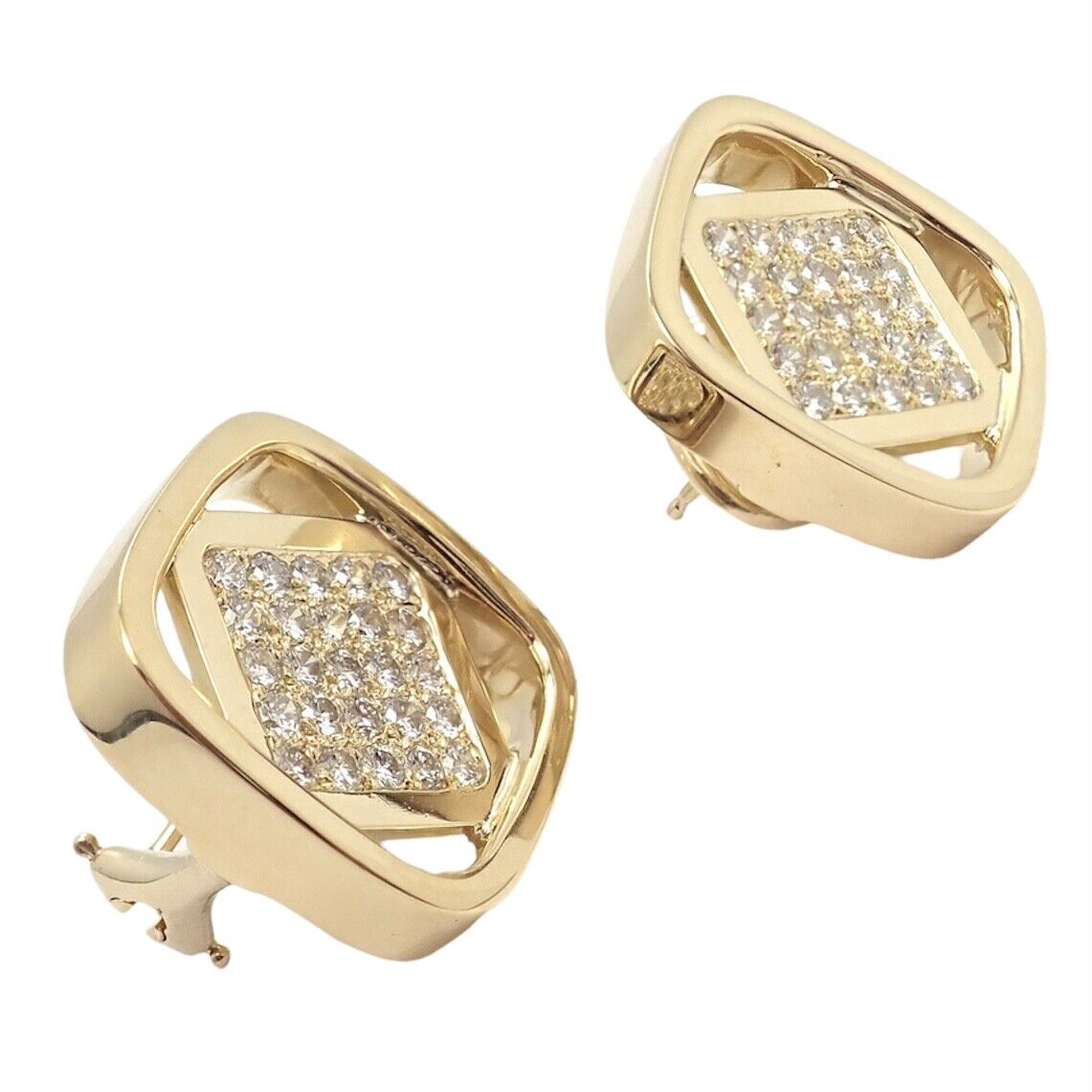 Authentic Cartier Dinh Van 18K Yellow Gold Diamond Earrings - Luxury Vintage Jewelry for Women - Perfect for Weddings, Anniversaries & Special Occasions