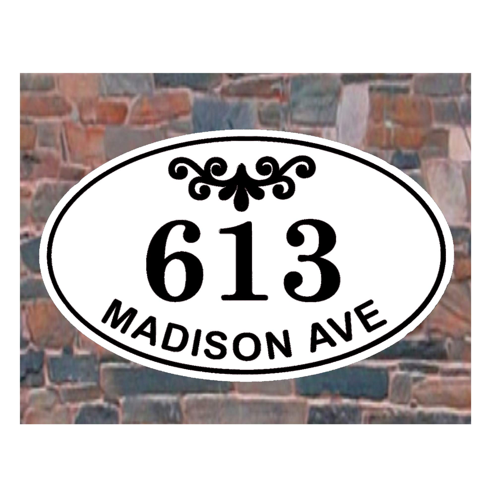 Custom Carved House Numbers & Street Name Plaque - 11.5