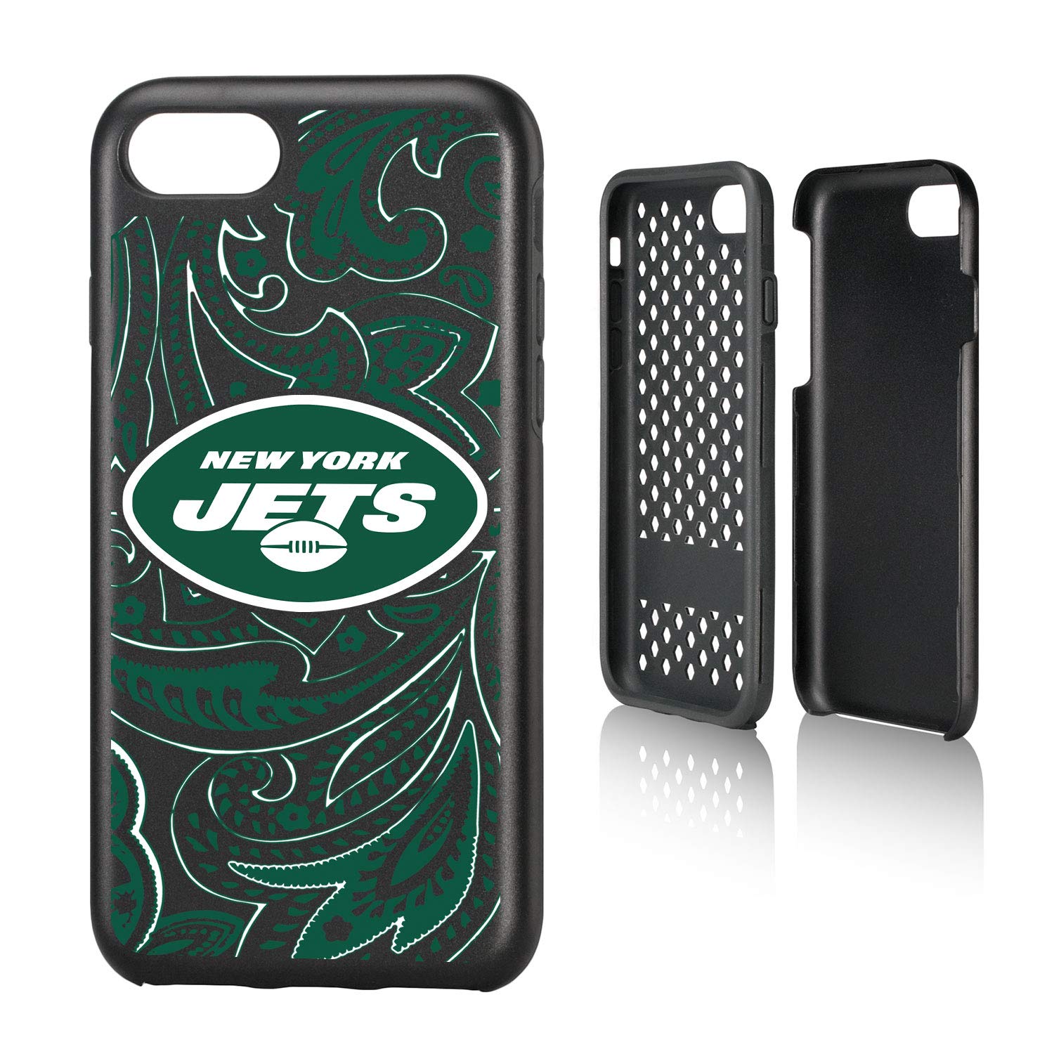 New York Jets iPhone Rugged Paisley Design Case - Durable Protective Cover for iPhone 13/14/15 Pro Max - Perfect for Football Fans, Game Days & Outdoor Activities
