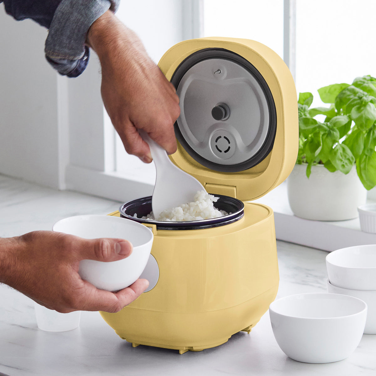 GreenLife 4-Cup Rice and Grains Cooker with Butter Coating - Perfect for Small Kitchens, Dorms, and RVs | Fast Cooking & Easy Clean Non-Stick Pot
