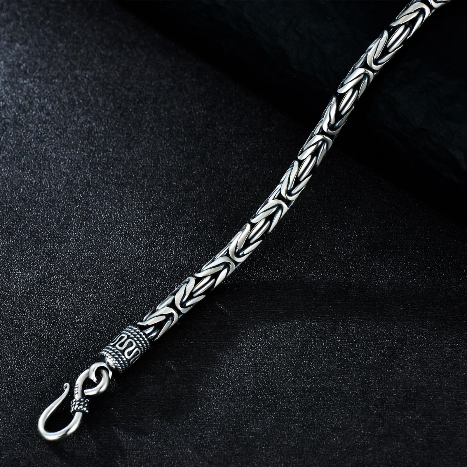 925 Sterling Silver Bracelet for Men & Boys - Matte Finish, Thick & Durable (7-9 Inch Length, 5-7mm Width) - Perfect for Gifts, Everyday Wear & Special Occasions