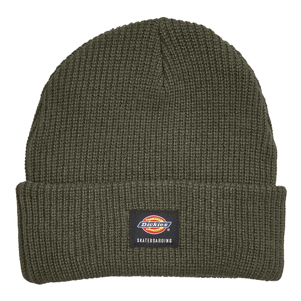 Dickies Flip Up Beanie - Moss Green Winter Hat for Men & Women - Warm Knit Skull Cap for Outdoor Activities, Hiking, and Cold Weather