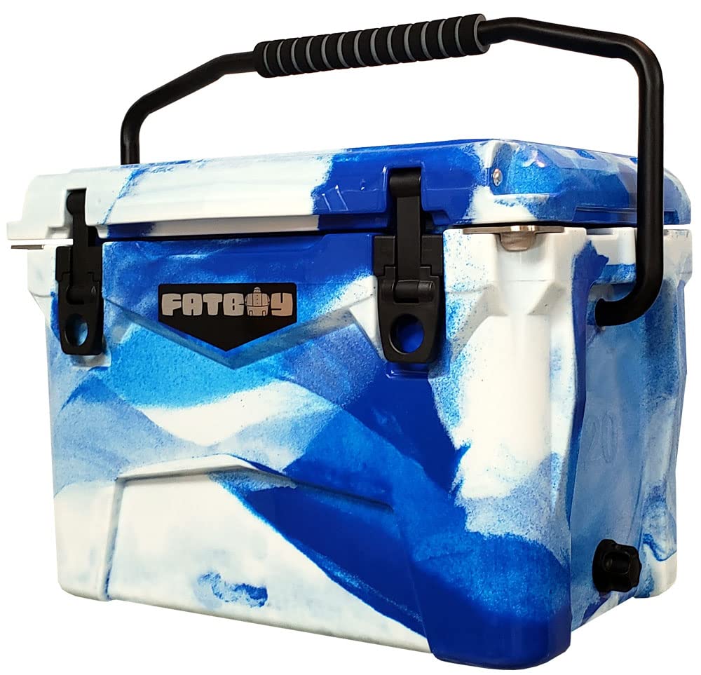 Fatboy 20 Quart Roto Molded Hard Sided Cooler - Heavy Duty Insulated Ice Chest for Camping, Fishing & Outdoor Adventures (Marine Camo)