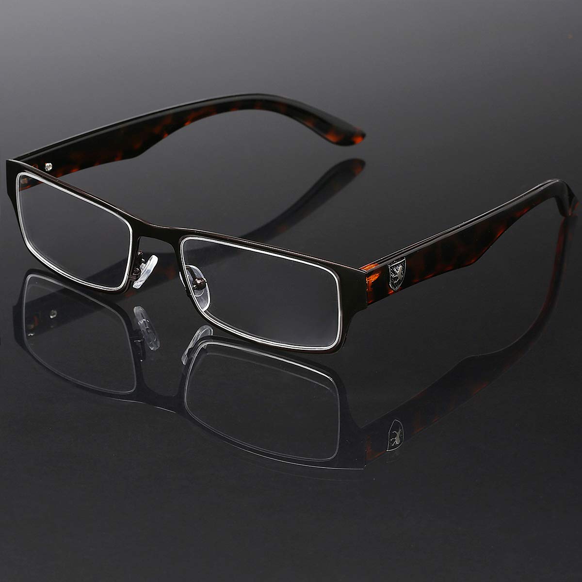 Stylish Rectangular Horn Rimmed Clear Lens Eyeglasses for Men - Trendy Fashion Frames for Work, Reading & Everyday Wear