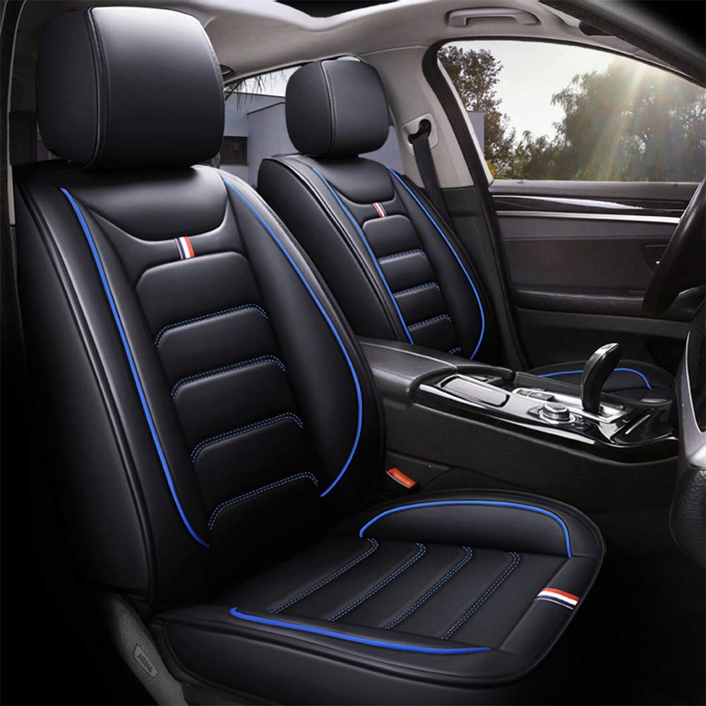 Premium Universal Leather Car Seat Covers Full Set - 5-Seat Leatherette Protection for Sedans, SUVs & Trucks | Waterproof, Durable & Easy to Install | Perfect for Daily Commute, Road Trips & Family Vehicles