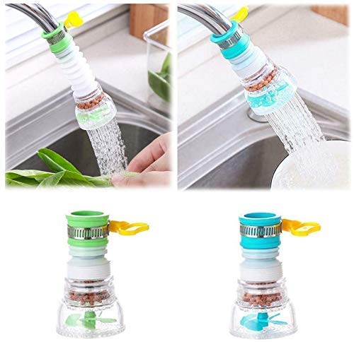 NOBILEA Flexible Kitchen Sink Faucet Extender - Anti-Splash Water Saving Rotatable Nozzle with Expandable Water Filter Shower Head - Perfect for Washing Dishes, Filling Pots & Cleaning Vegetables (Pack of 1)