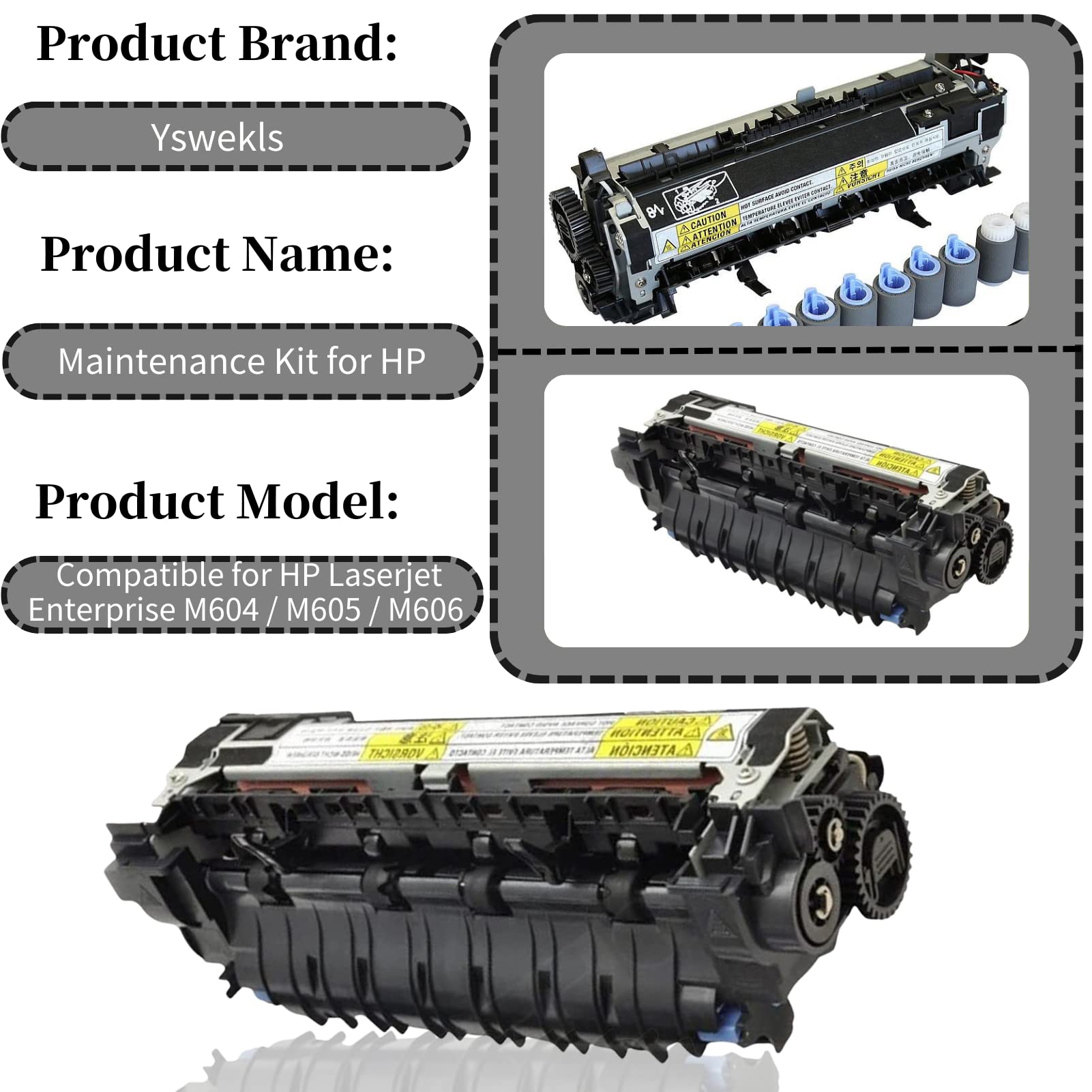 HP LaserJet M604/M605/M606 Fuser Maintenance Kit (110V) - Includes Fuser & Rollers for Office Printing