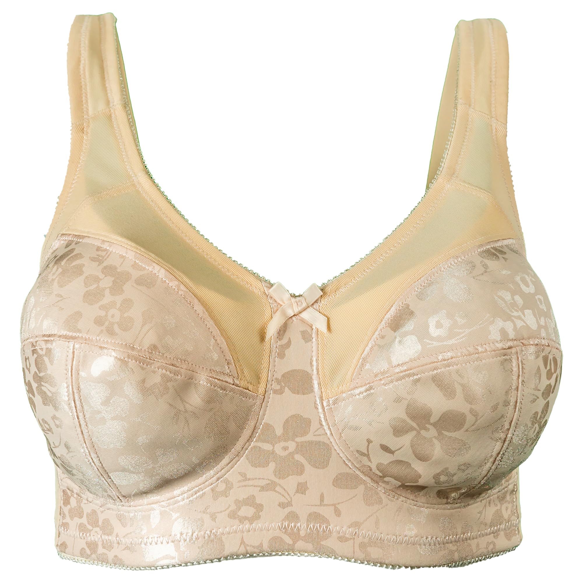 Full Figure Wireless Seamed Cup Bra for Women - Comfortable Support & Lift for Everyday Wear, Workout & Lounge