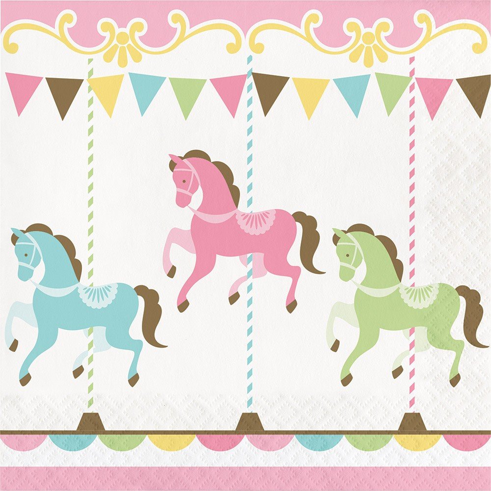 Creative Converting Carousel Luncheon Napkins 6.5