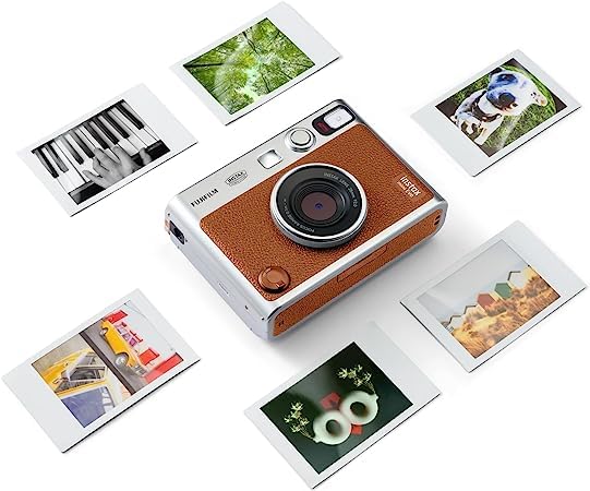 Fujifilm Mini EVO Hybrid Instant Film Camera (Brown) with 40 Sheets Film, 32GB microSD Card, Case & Accessories – Perfect for Travel, Parties & Creative Photography