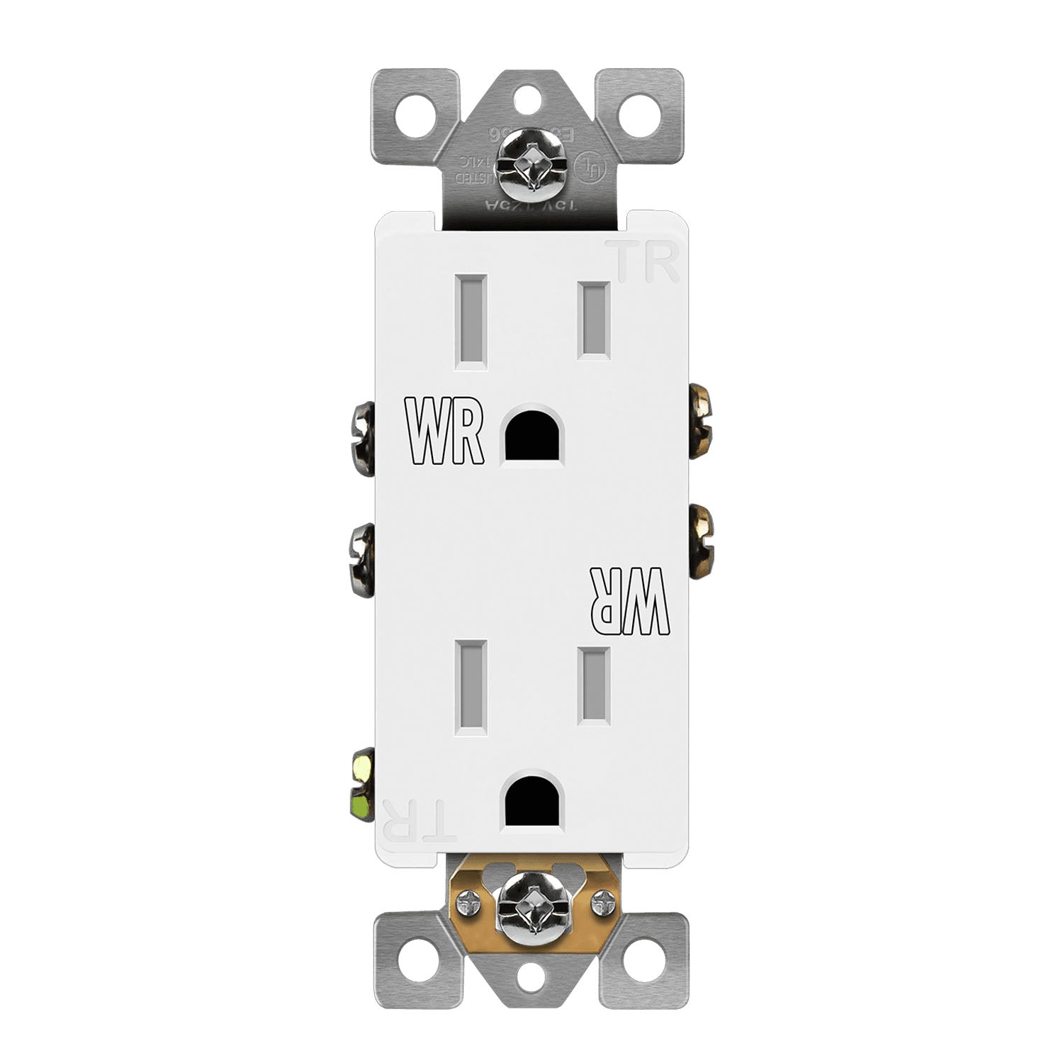 15 Amp Duplex Outlet - Tamper & Weather Resistant Electrical Receptacle, White - Ideal for Outdoor, Garage & Wet Location Use