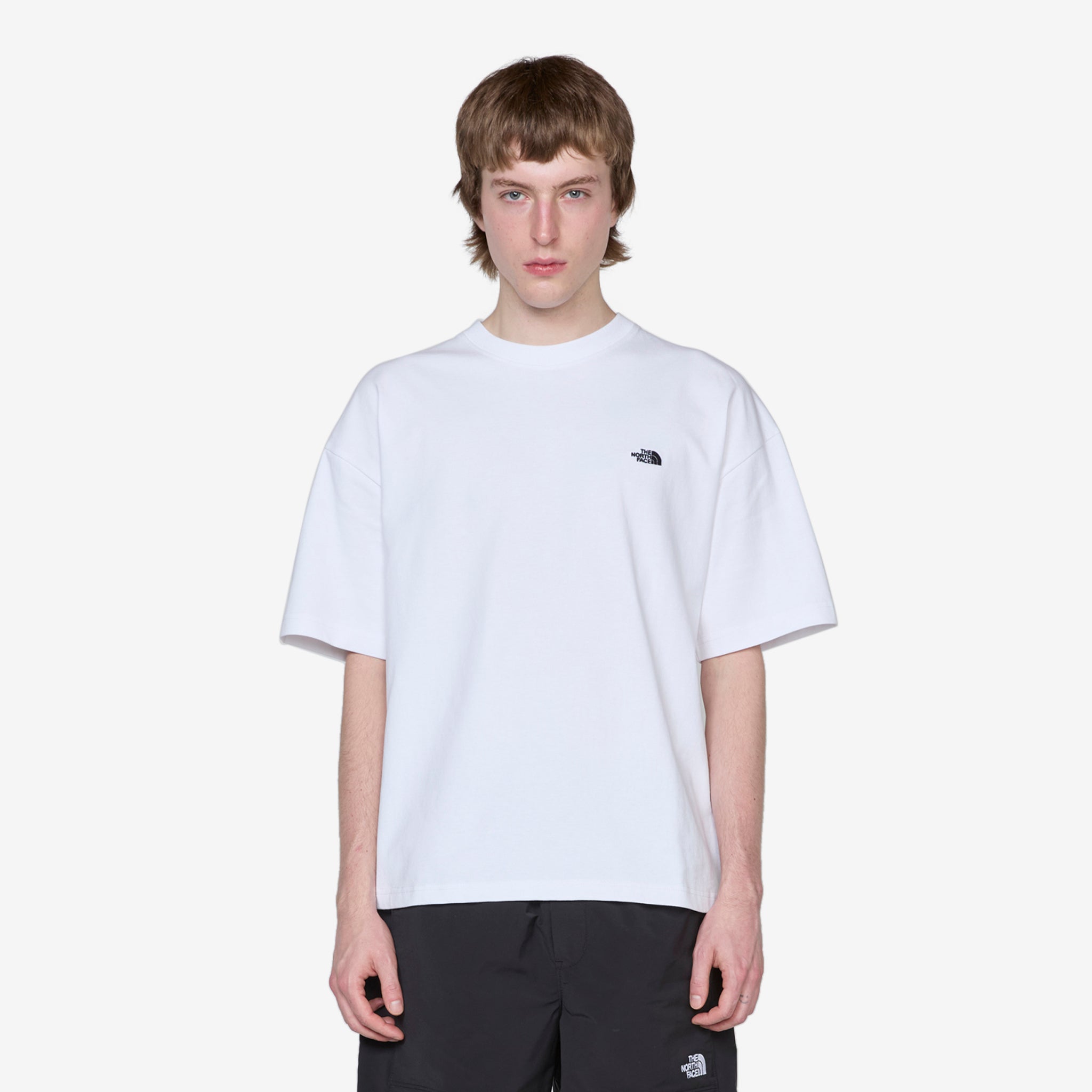 EVD Short Sleeve T-Shirt for Men Women - Comfortable Cotton Crew Neck Tee in TNF White - Perfect for Casual Wear, Gym, and Outdoor Activities
