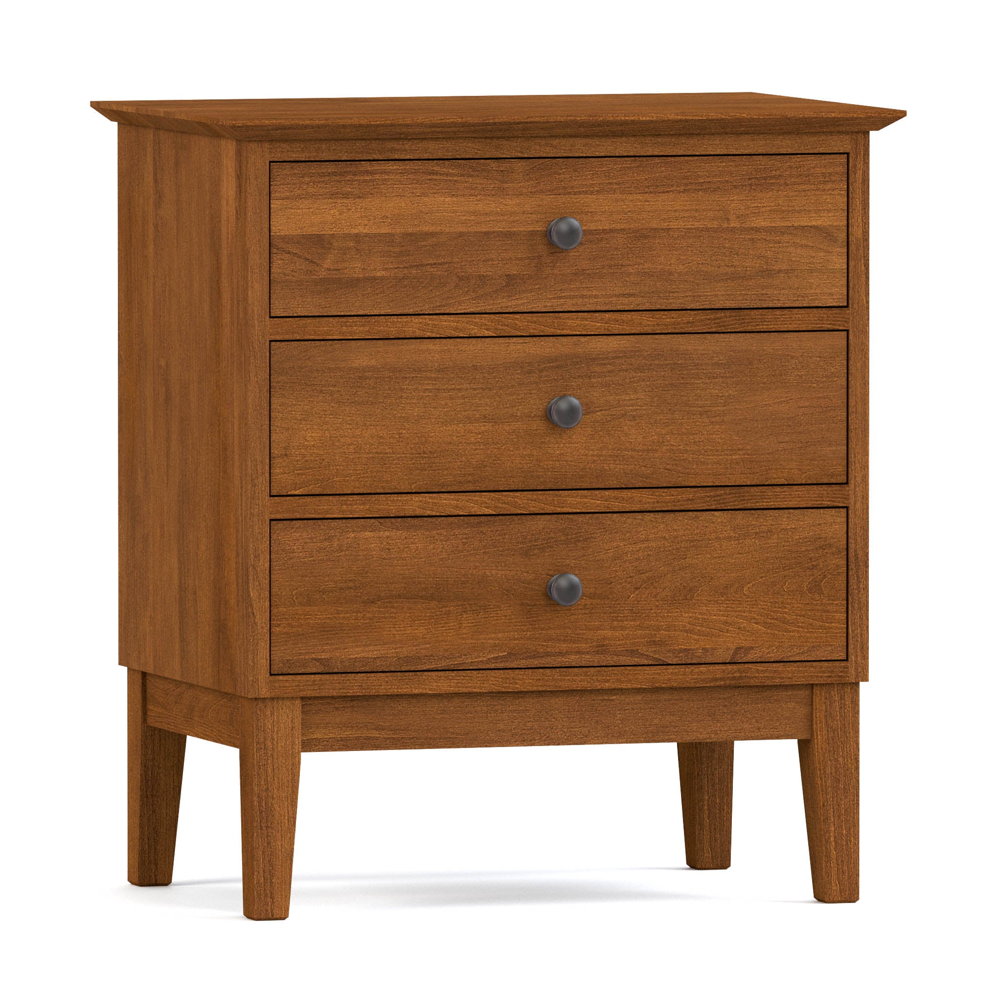 Gable Road 3-Drawer Nightstand - Modern Bedside Table with Storage for Bedroom, Living Room, or Office