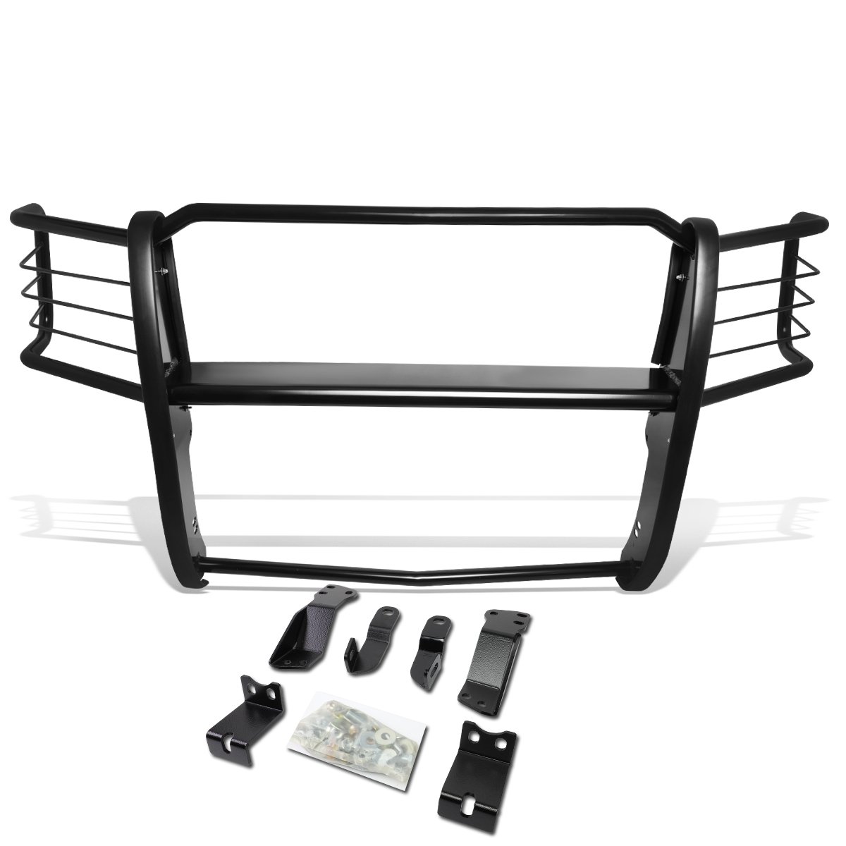 DNA Motoring GRILL-G-073-BK Black Front Headlight & Grille Brush Guard Compatible with 2014-2018 Chevy Silverado 1500 | Off-Road Protection & Truck Accessories for Enhanced Vehicle Safety