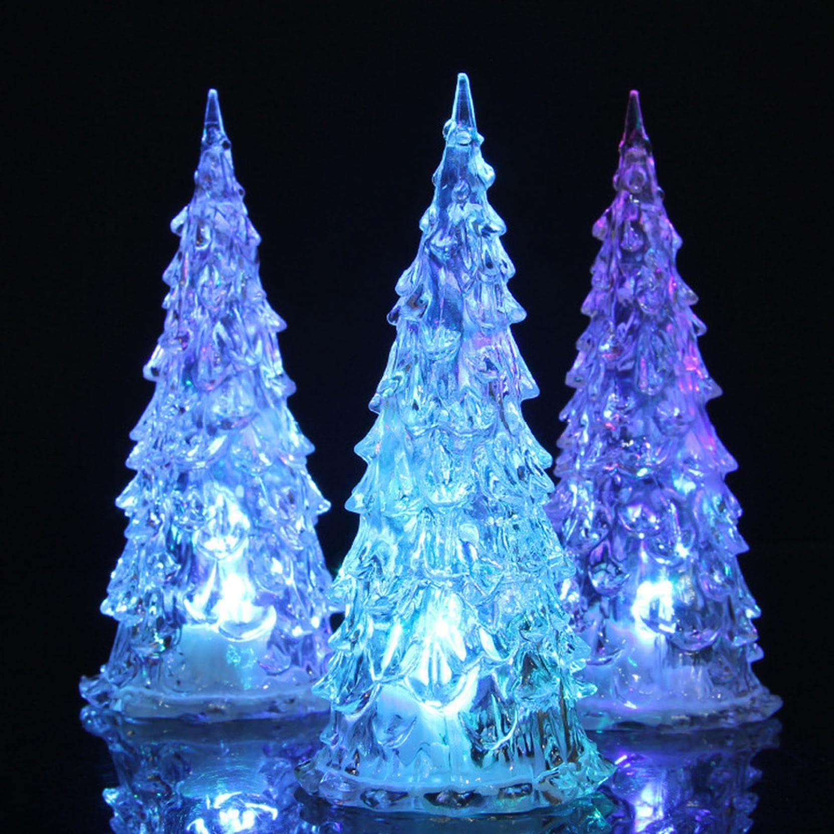 Staron 7-Color Changing LED Christmas Tree Night Light - Acrylic Holiday Decor for Bedroom, Nursery, Living Room, Christmas Party & Home Decoration