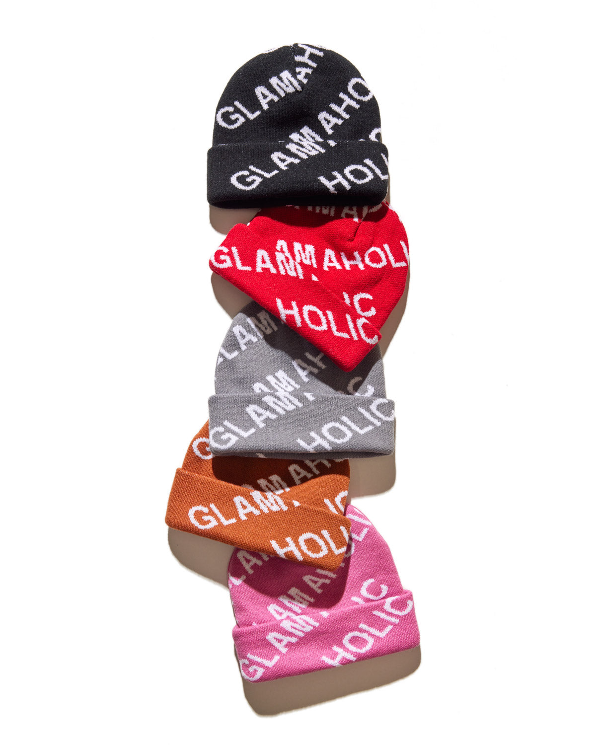 Monogram Beanie Hat for Men & Women - Soft Knit Winter Beanie in Red - Perfect for Skiing, Hiking & Outdoor Activities