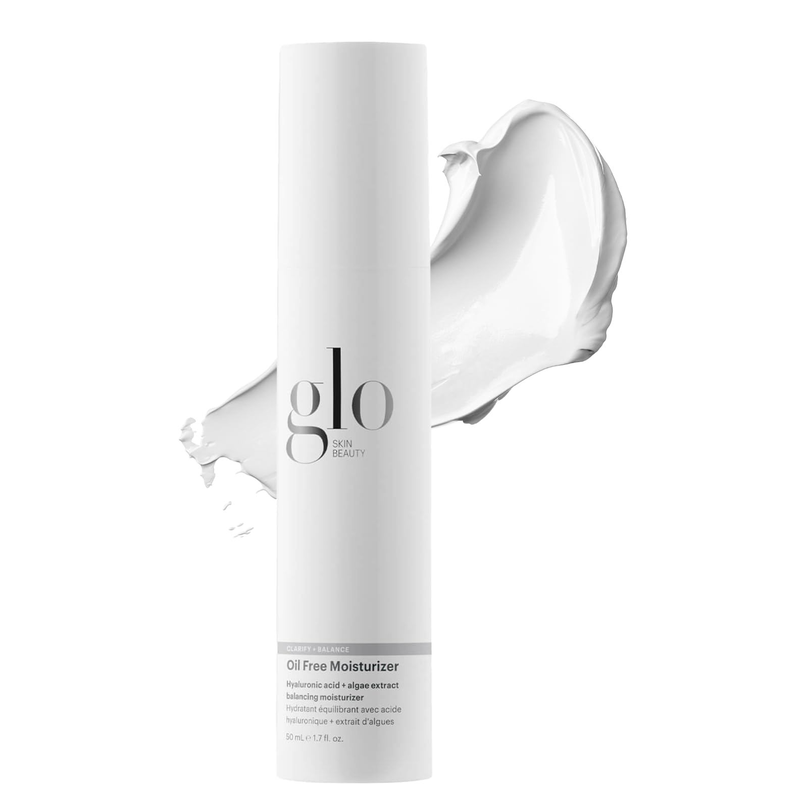 Glo Skin Beauty Oil Free Moisturizer - Lightweight Hyaluronic Acid & Algae Extract Face Cream for Balanced, Hydrated & Clear Skin | Daily Use for Dry, Oily & Combination Skin Types