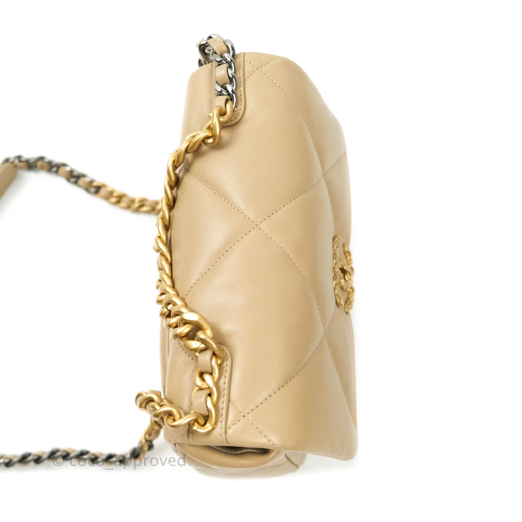 Chanel 19 Small Handbag in Dark Beige with Mixed Hardware - 21S Collection | Luxury Crossbody Bag for Women, Perfect for Date Night & Evening Events