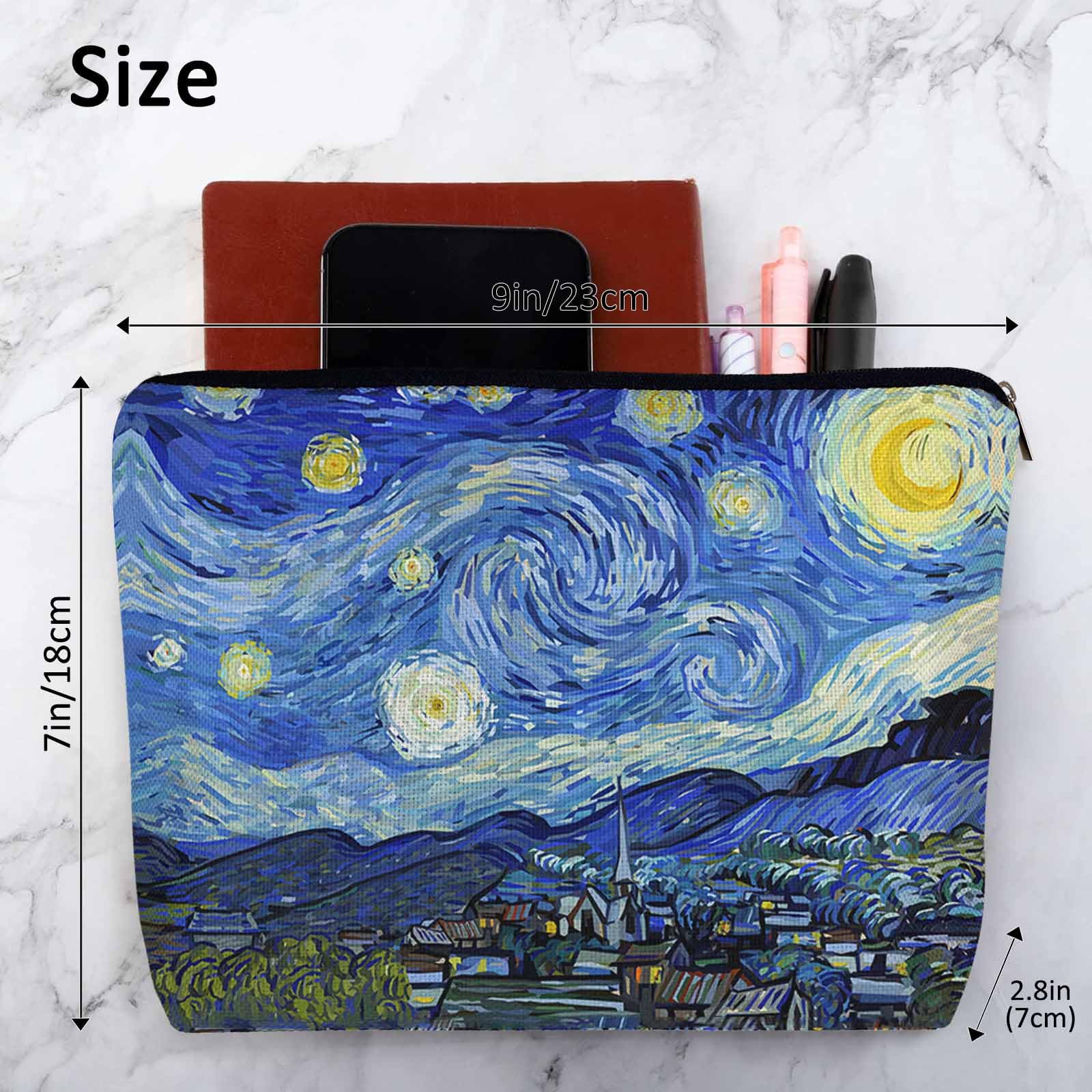 Starry Night Van Gogh Cosmetic Bag for Women - Large Galaxy Makeup Pouch, Waterproof Toiletry Organizer for Travel, Gym, Camping & Bathroom Storage | Perfect Gift for Artists & Makeup Lovers