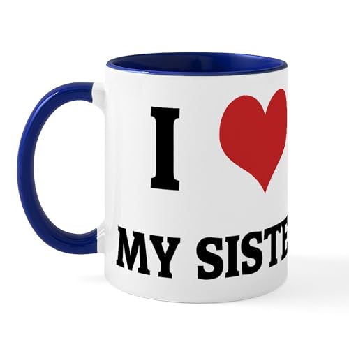 White/Navy Inside - I Love My Sister Mug