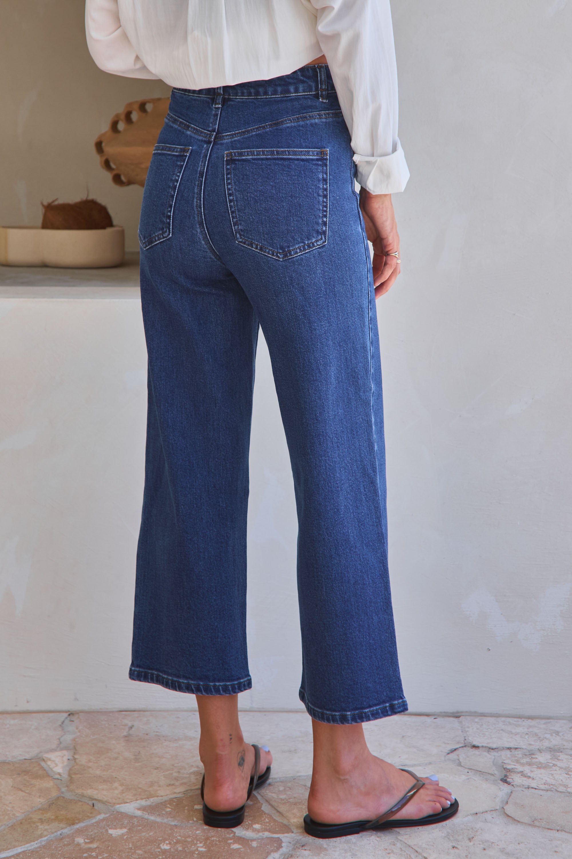 By The Way High Waisted Crop Jeans in Indigo - Stylish Denim for Casual Outfits & Everyday Wear