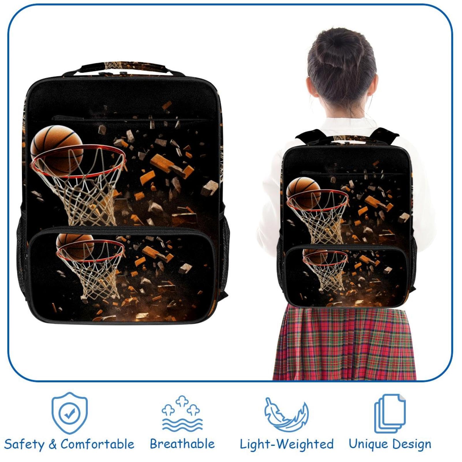 Lightweight Travel Backpack for Women & Men - Durable Sports Backpack for Basketball, Gym & Outdoor Activities - Perfect for Hiking, School & Daily Commute