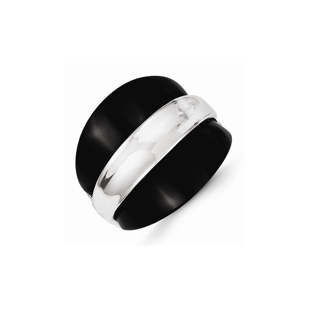 Sterling Silver and Onyx Band Ring for Men & Women - Elegant Stackable Wedding, Engagement, or Fashion Jewelry - Perfect for Gifts, Anniversaries, and Everyday Wear