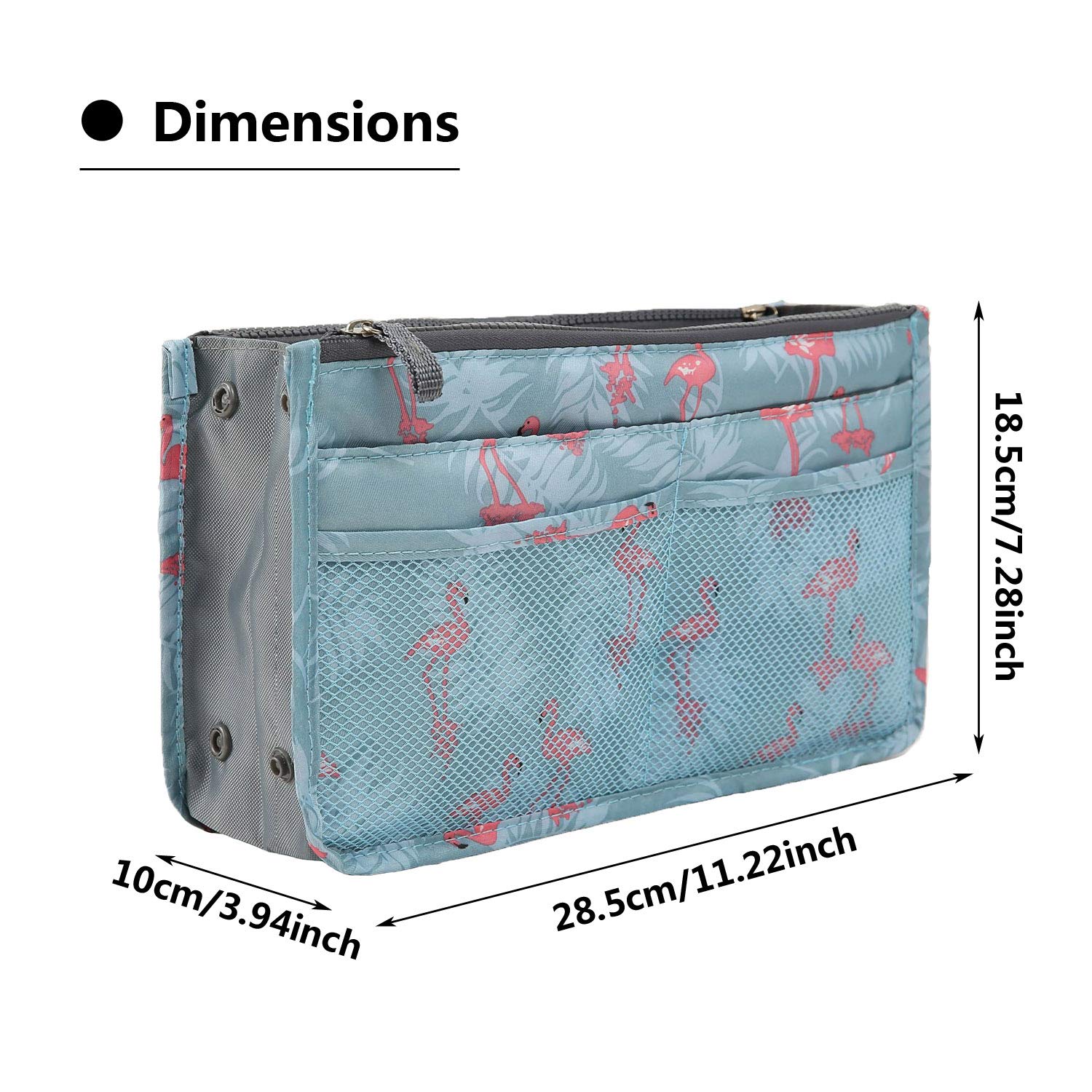 Multi-Functional Purse Organizer Insert with 13 Pockets & 14 Color Options - Handbag Storage Pouch for Women, Travel, Work & Daily Use