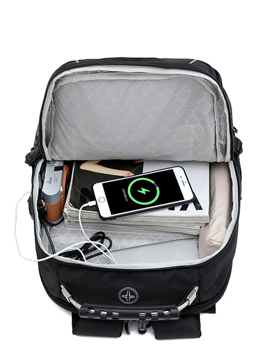 Tosca TCA938 Deluxe Laptop Backpack 15.6 Inch - Waterproof Business Travel Backpack with USB Charging Port, Black - Perfect for Work, College & Airplane Carry On