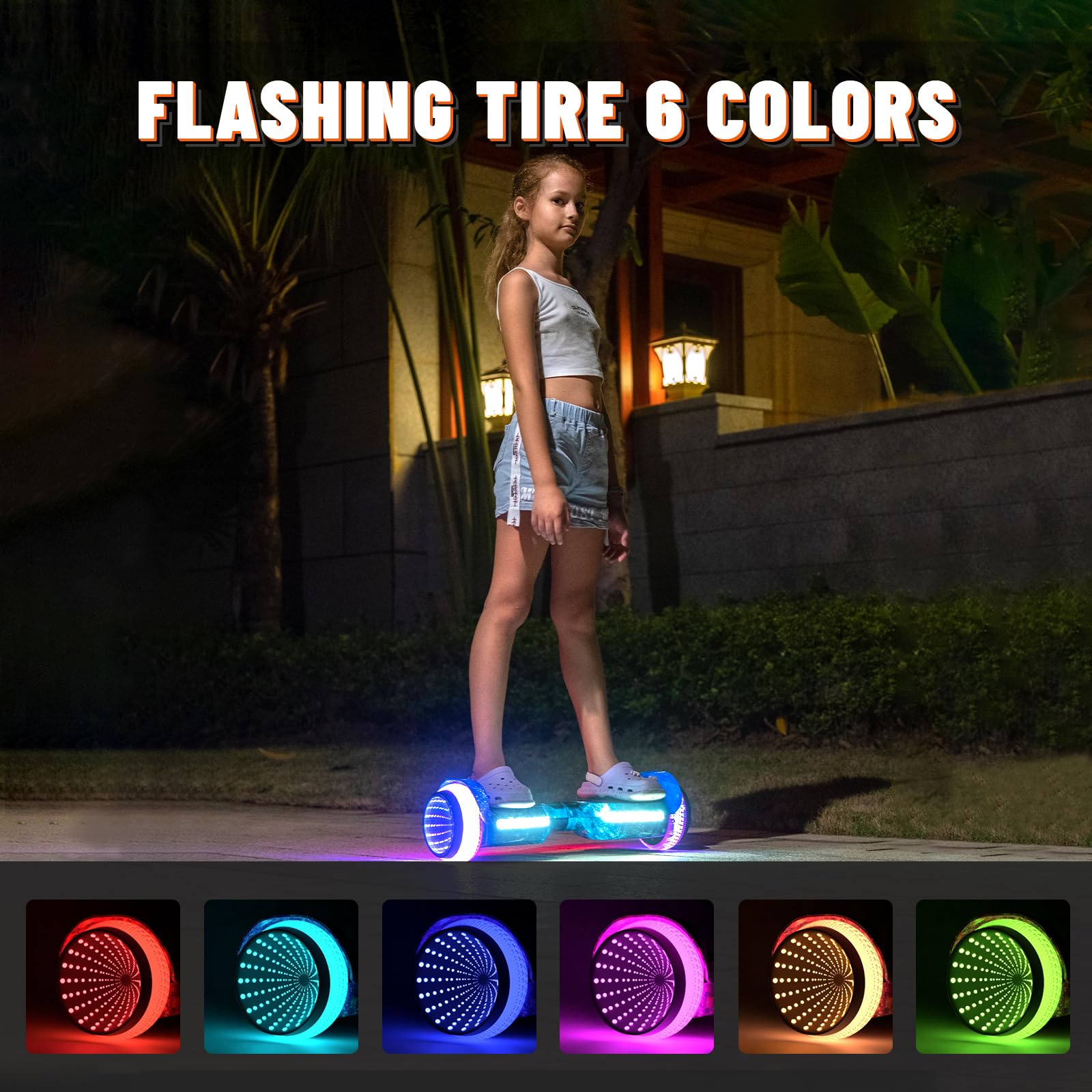 Electric Scooter with Colorful LED Light-Up Wheels, Bluetooth Speakers & App Control - Dual 250W Motors, 8.5 mph Speed & 8.5 Mile Range - Perfect for Commuting, Urban Travel & Fun Rides for Kids & Adults