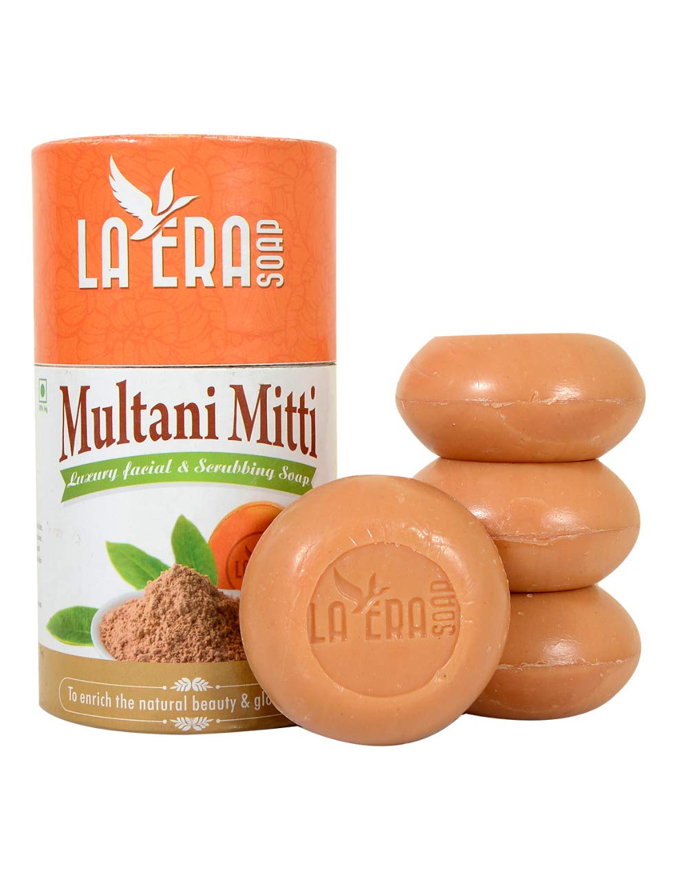 LA ERA Multani Mitti Luxury Facial & Body Scrub Soap (4 x 100g) Pack of 4 - Deep Cleansing & Exfoliating for Glowing Skin | Perfect for Daily Skincare & Spa Treatments