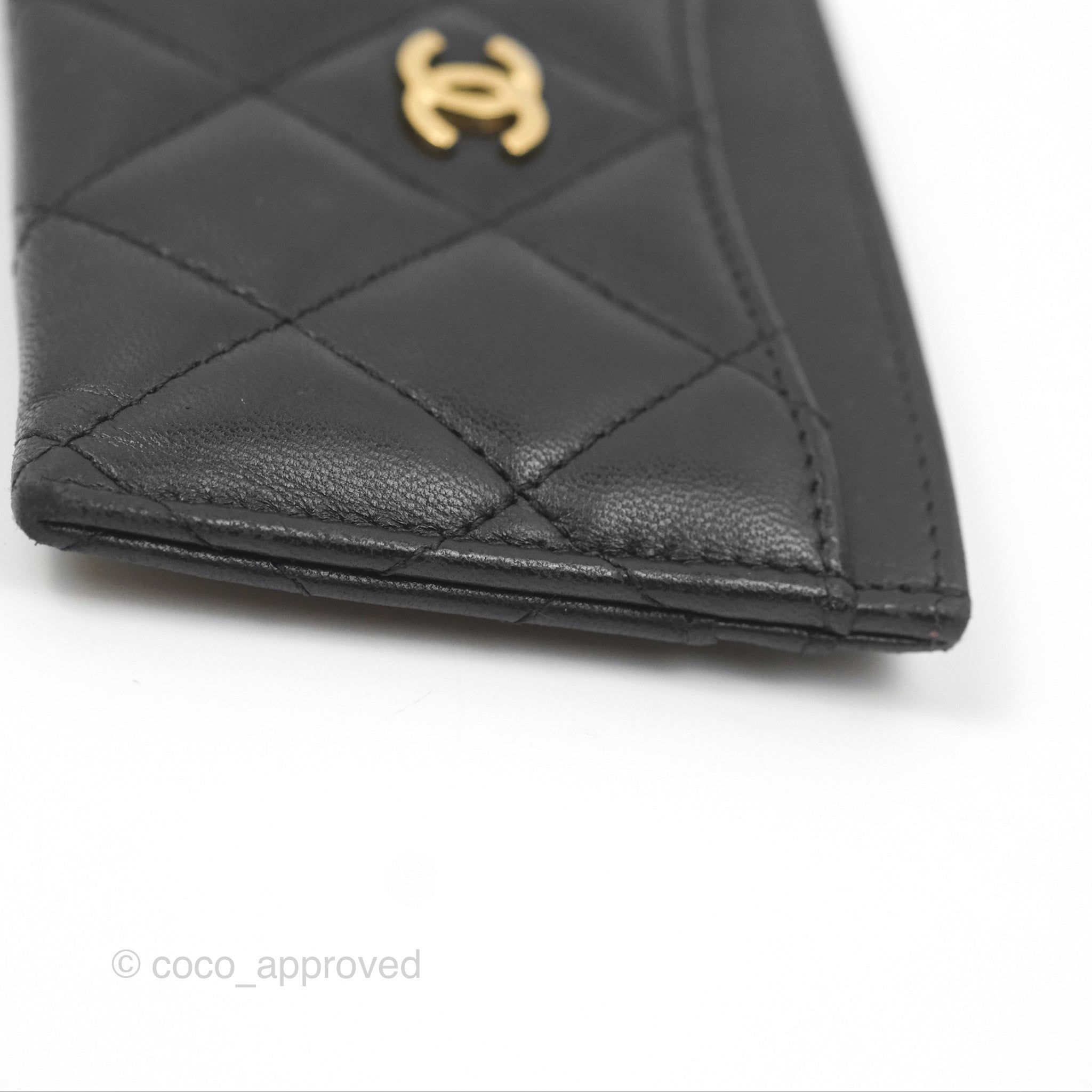 Chanel Classic Flat Card Holder Black Lambskin Gold Hardware - Luxury Slim Wallet for Women, Perfect for Everyday Use & Gift Giving