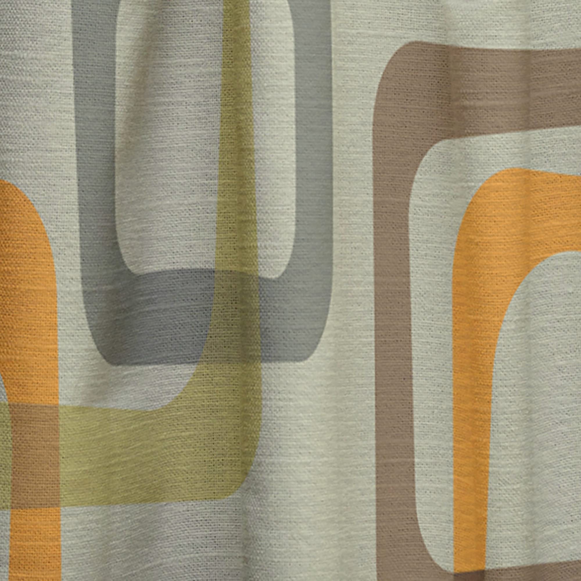 DesignQ Retro Square Design VII Thermal Insulated Curtains - Single Panel 52x63 Inches for Bedroom & Living Room - Perfect for Home Decor, Blackout & Energy Saving