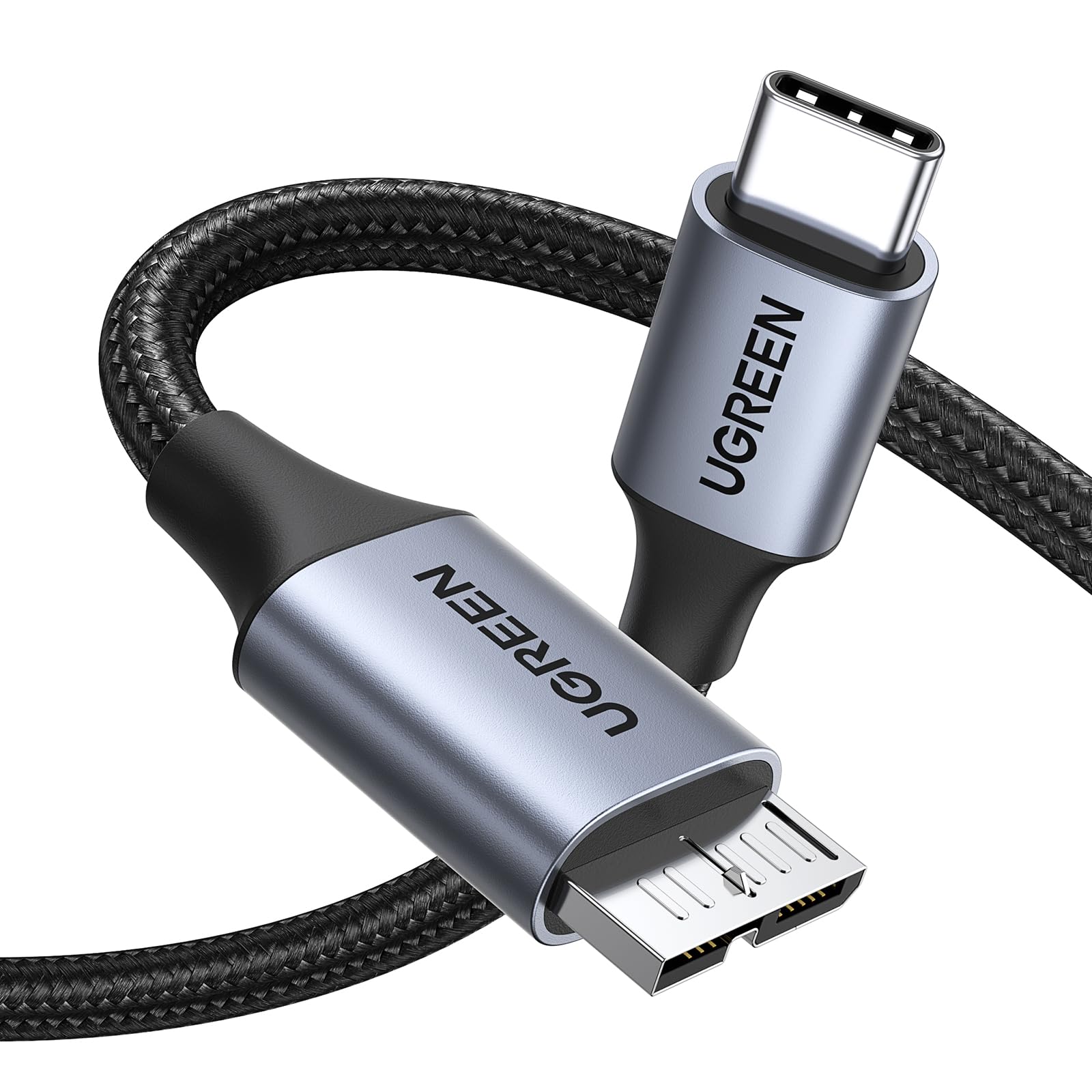 UGREEN 10Gbps USB C to Micro B Cable 6.6FT - High Speed Data Transfer Cable for External Hard Drives - Compatible with MacBook Pro/Air, iPad, iPhone, Samsung Galaxy S24, WD, Seagate - Perfect for Backup, File Transfer & Media Storage