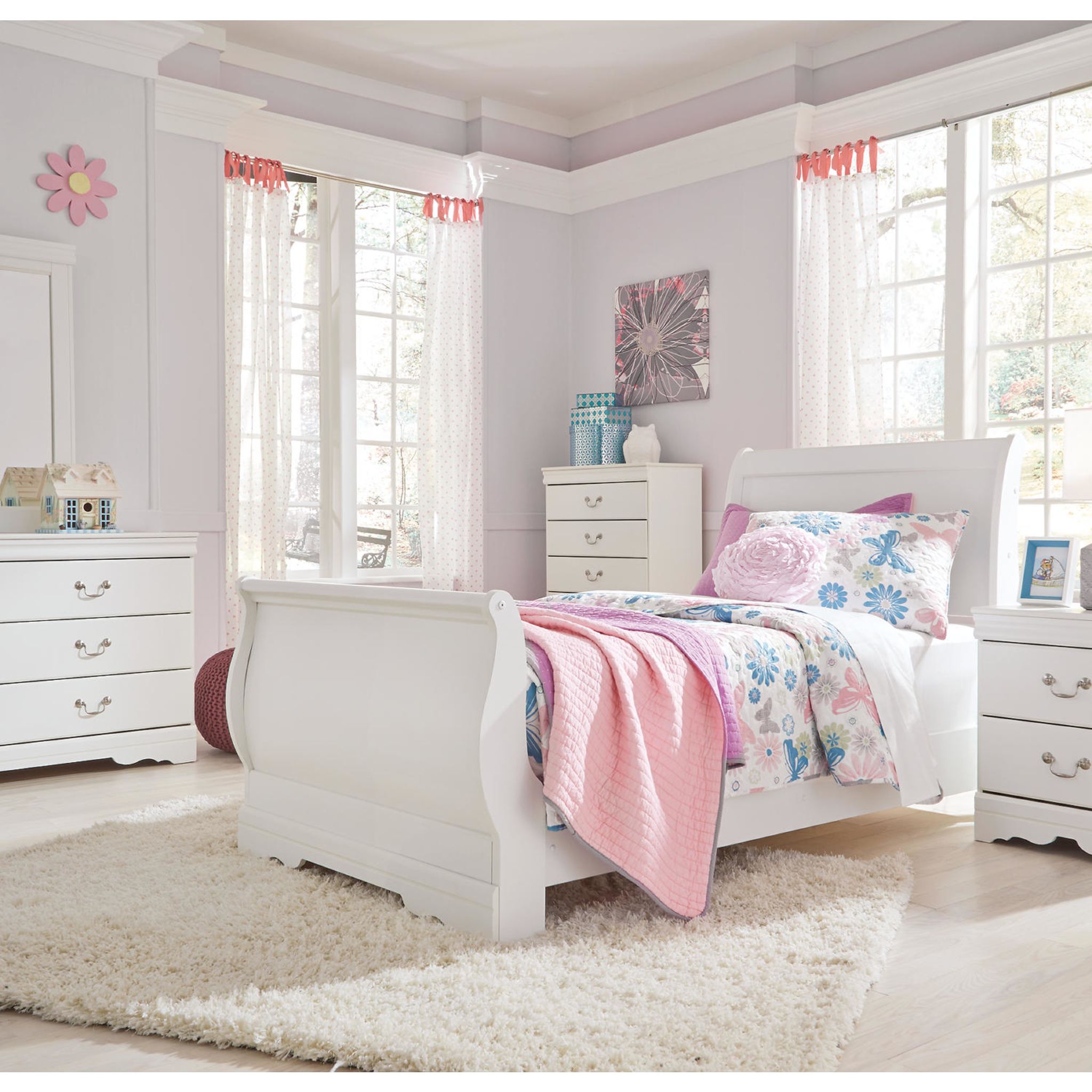 Anarasia White Sleigh Headboard - Queen Size Upholstered Bed Frame Headboard for Bedroom - Perfect for Modern, Farmhouse & Traditional Home Decor