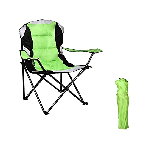 Portable Folding Lawn Chairs with Cup Holder, Cushion & Carry Bag - High Back Beach Chair for Outdoor Camping, Hiking, Fishing, Picnics, Backyard Relaxation & Beach Lounging